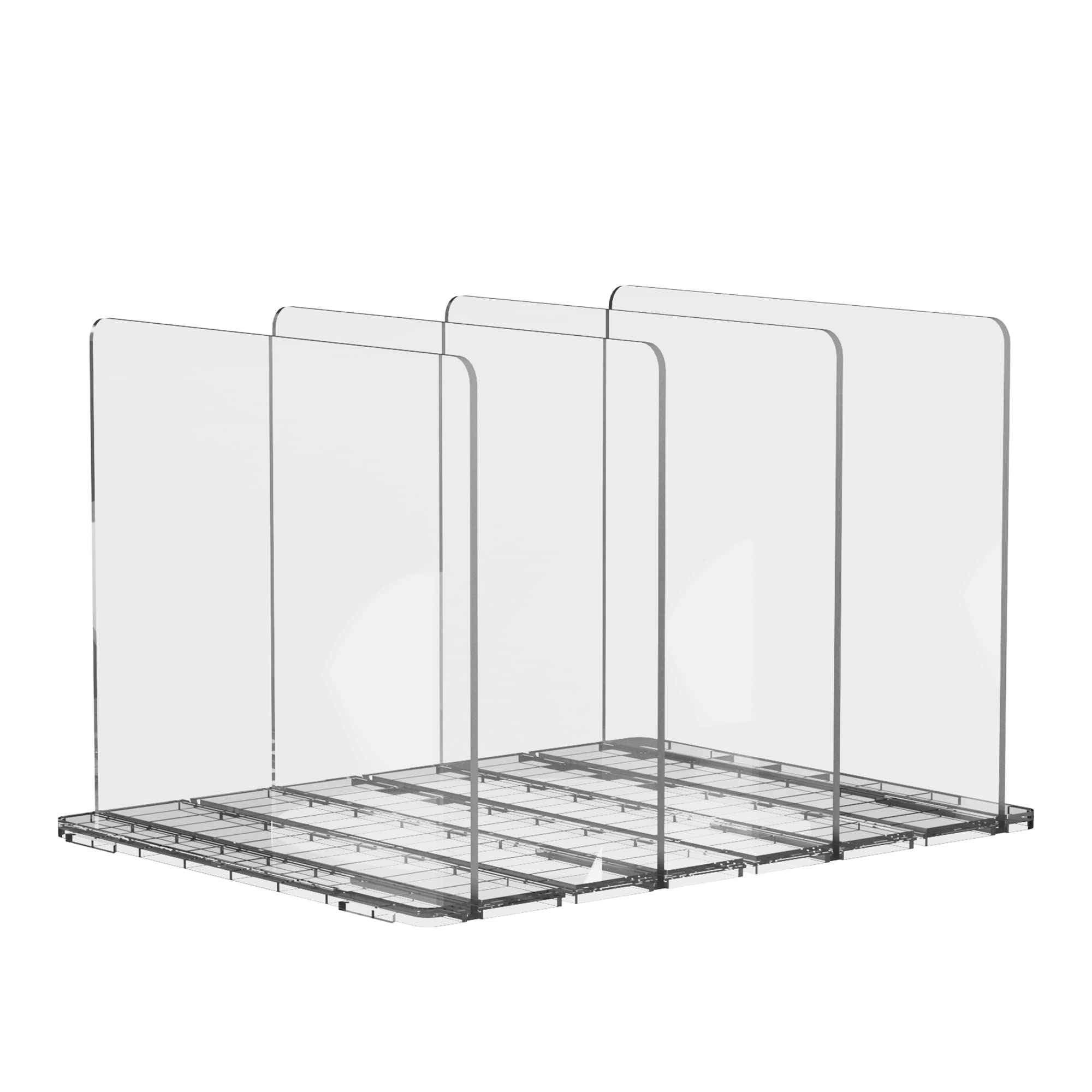 Clear Adjustable Acrylic Shelf Dividers for Closet Organizer - 2 Pack (4 Dividers Total) - Perfect for Handbags, Purses, Clothes & Bookshelf Organization in Bedroom & Closet