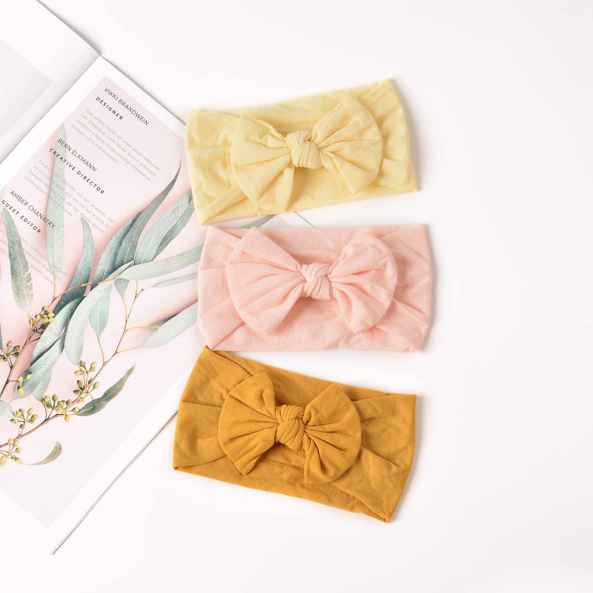 Prohouse 18PCS Soft Nylon Baby Headbands for Girls - Newborn Infant Toddler Hair Accessories Set (Bows & Elastics) - Perfect for Photoshoots, Birthday Parties & Daily Outfits