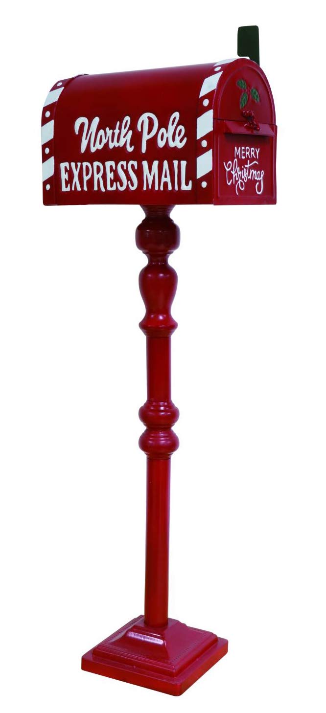 38 Inch Metal Santa Mailbox Christmas Decor - Outdoor Holiday Decoration for Yard, Porch & Festive Celebrations - Durable Christmas Mailbox for Gifts & Letters (Pack of 1)