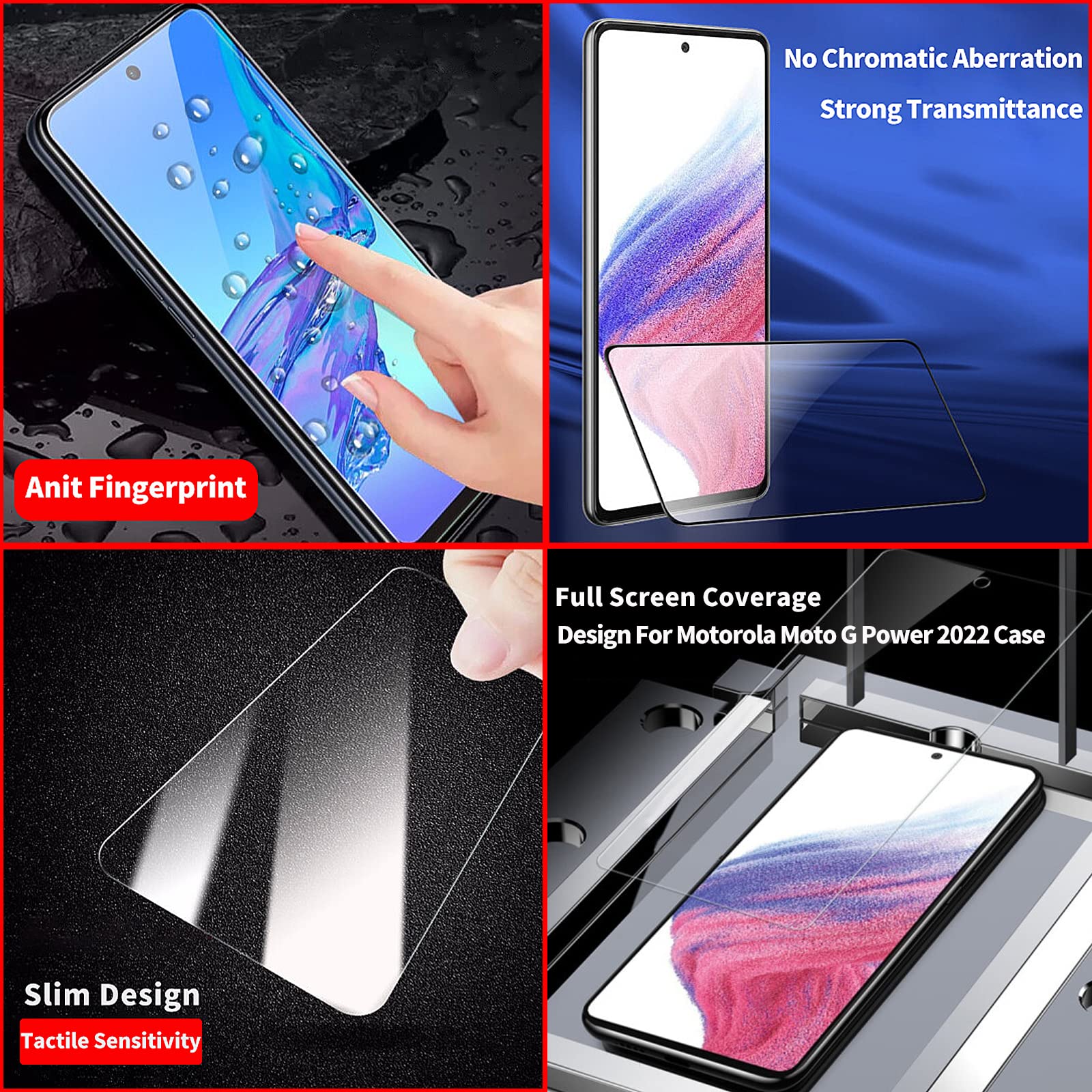 Military Grade Heavy Duty Camo Case for Moto G Power 2022 - Shockproof Phone Cover with Built-in Kickstand, Screen Protector & Belt Clip | Perfect for Outdoor, Work & Daily Use (Red Camo)