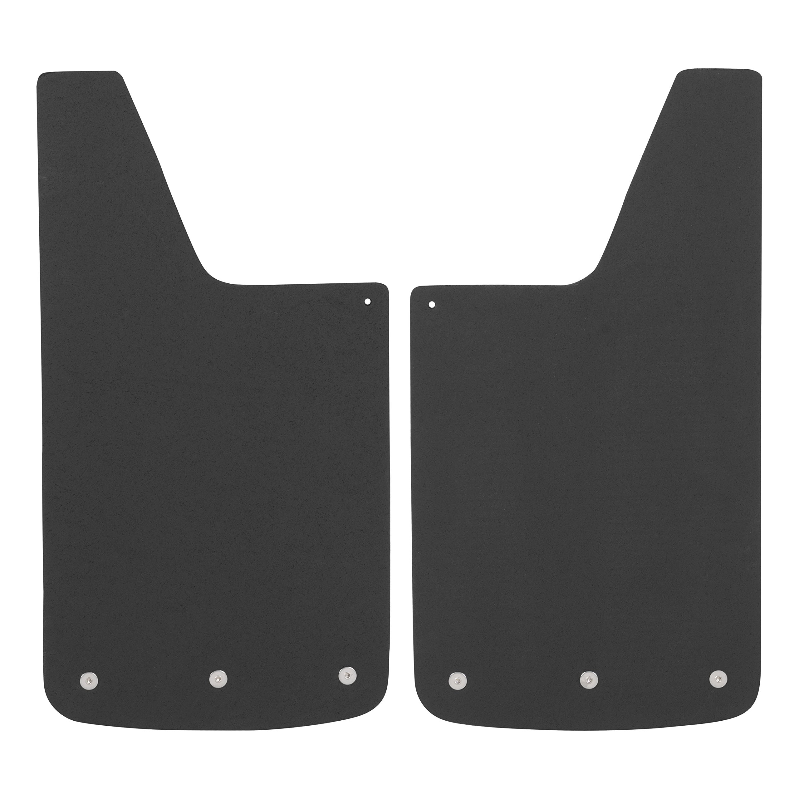 LUVERNE 251223 Universal 12x23 Inch Textured Rubber Mud Flaps with Stainless Steel Plates - Front or Rear Black Mudguards for Trucks, SUVs & Pickups - All-Weather Protection Against Road Debris & Splash