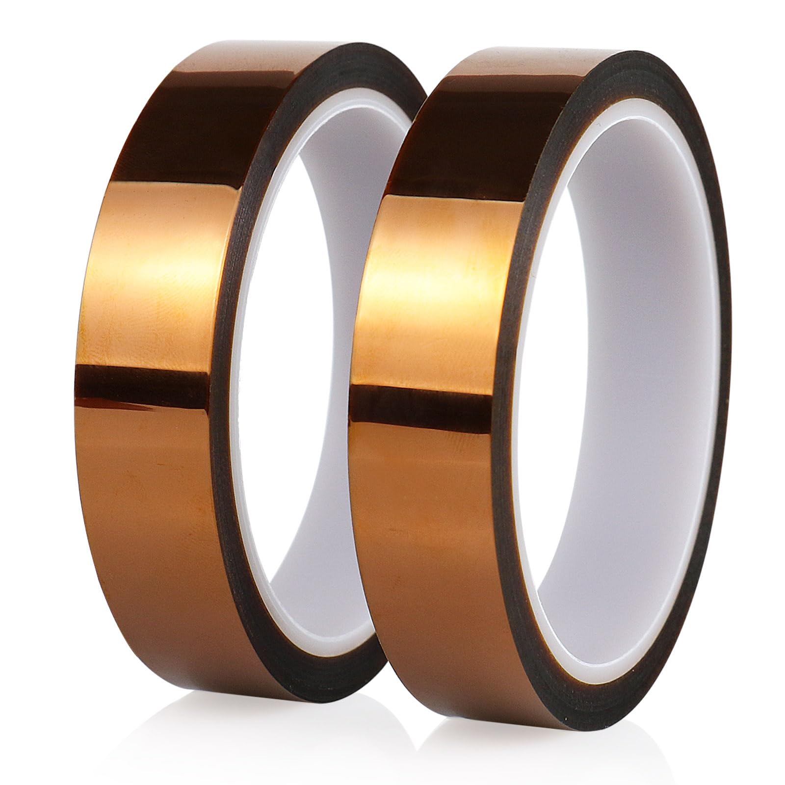 BOMEI PACK High Temperature Resistant Tape - Heat Resistant Polyimide Tape for Heat Transfer, CPU & PCB Protection - Thermal Insulation Tape for Vinyl Press, Circuit Boards (20mm x 33m) - Ideal for Electronics Repair, DIY Crafting & Industrial Applications
