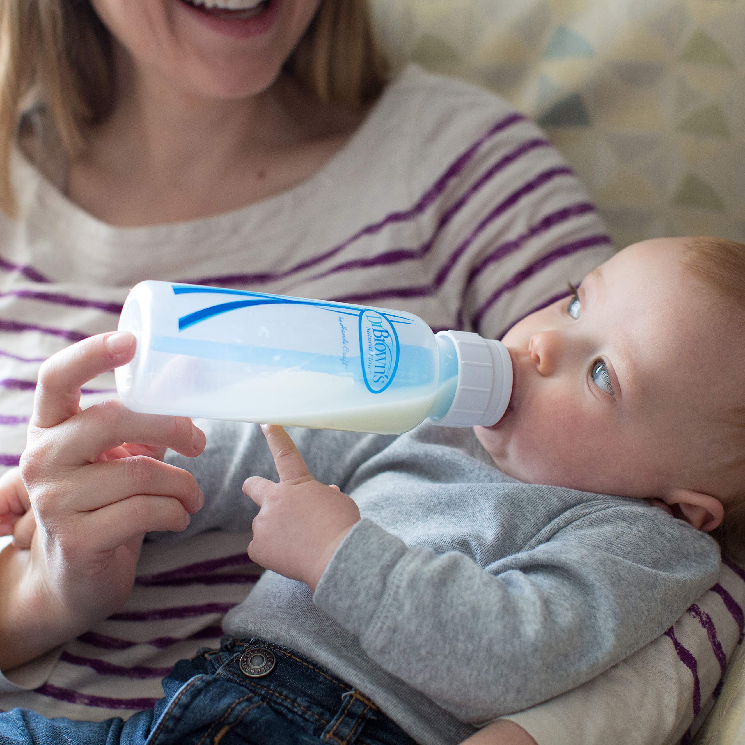 Dr. Brown's Standard Baby Bottles - 8-Ounce (4 Pack) | BPA-Free Anti-Colic Bottles for Newborns & Infants | Perfect for Breastfeeding, Formula Feeding & On-the-Go Use
