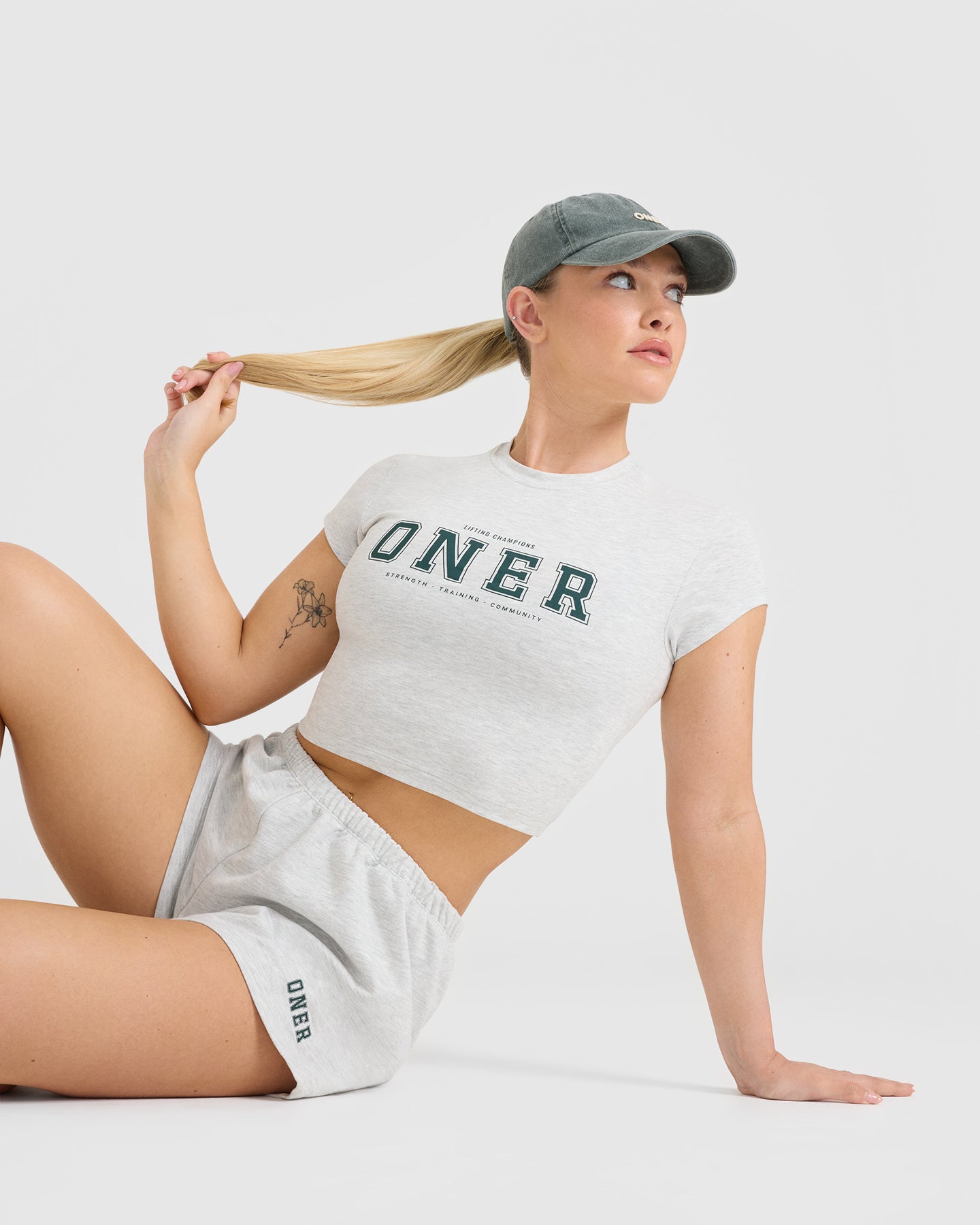 Lightweight Printed Logo Shorts for Men & Women - Soft Comfortable Casual Wear in Light Grey Marl | Perfect for Gym, Running, Travel & Summer Outfits