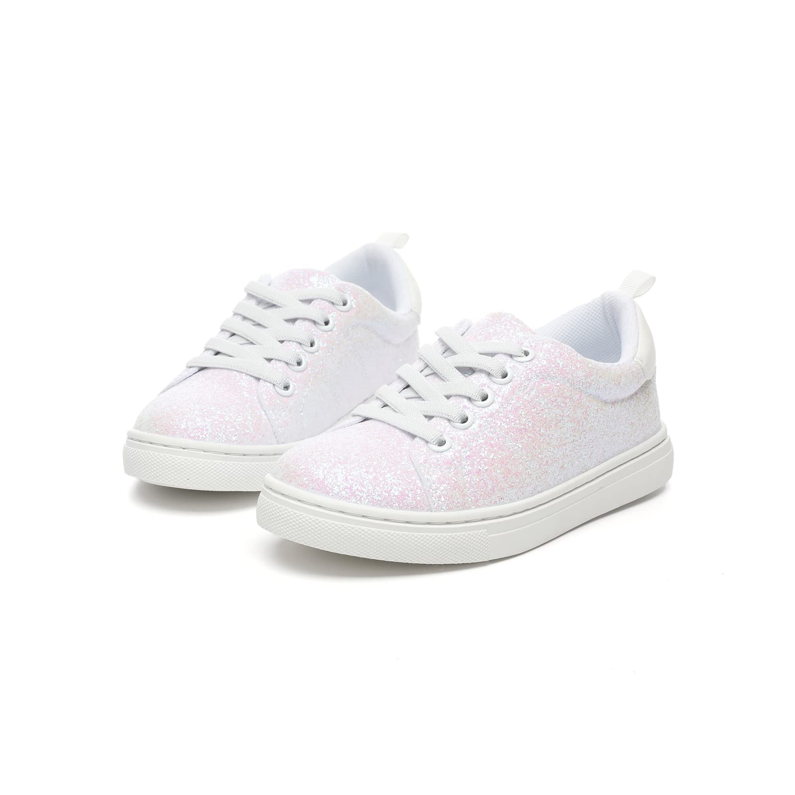 Bernal Girls & Boys Sparkle Glitter Sneakers - Non-Slip Slip-On School Shoes for Toddler, Little Kid & Big Kid - Comfortable Low Top Walking Shoes for Playground, School & Daily Wear