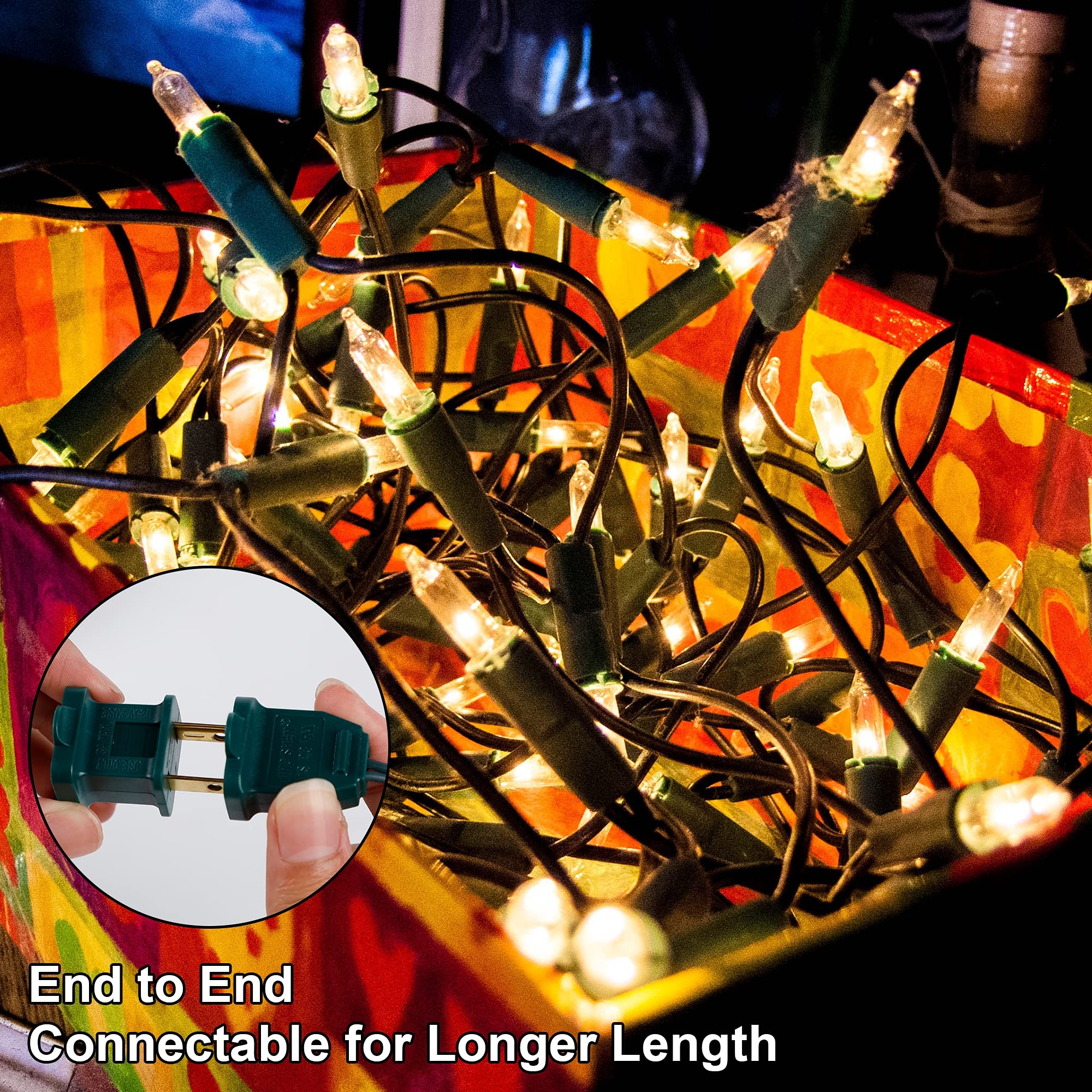 150 Count 29 FT Christmas Mini String Lights - UL Certified Green Wire Fairy Lights for Xmas Tree, Patio & Holiday Decorations | Indoor Outdoor Connectable Warm White Lights for Christmas, Party, Wedding & Home Decoration
