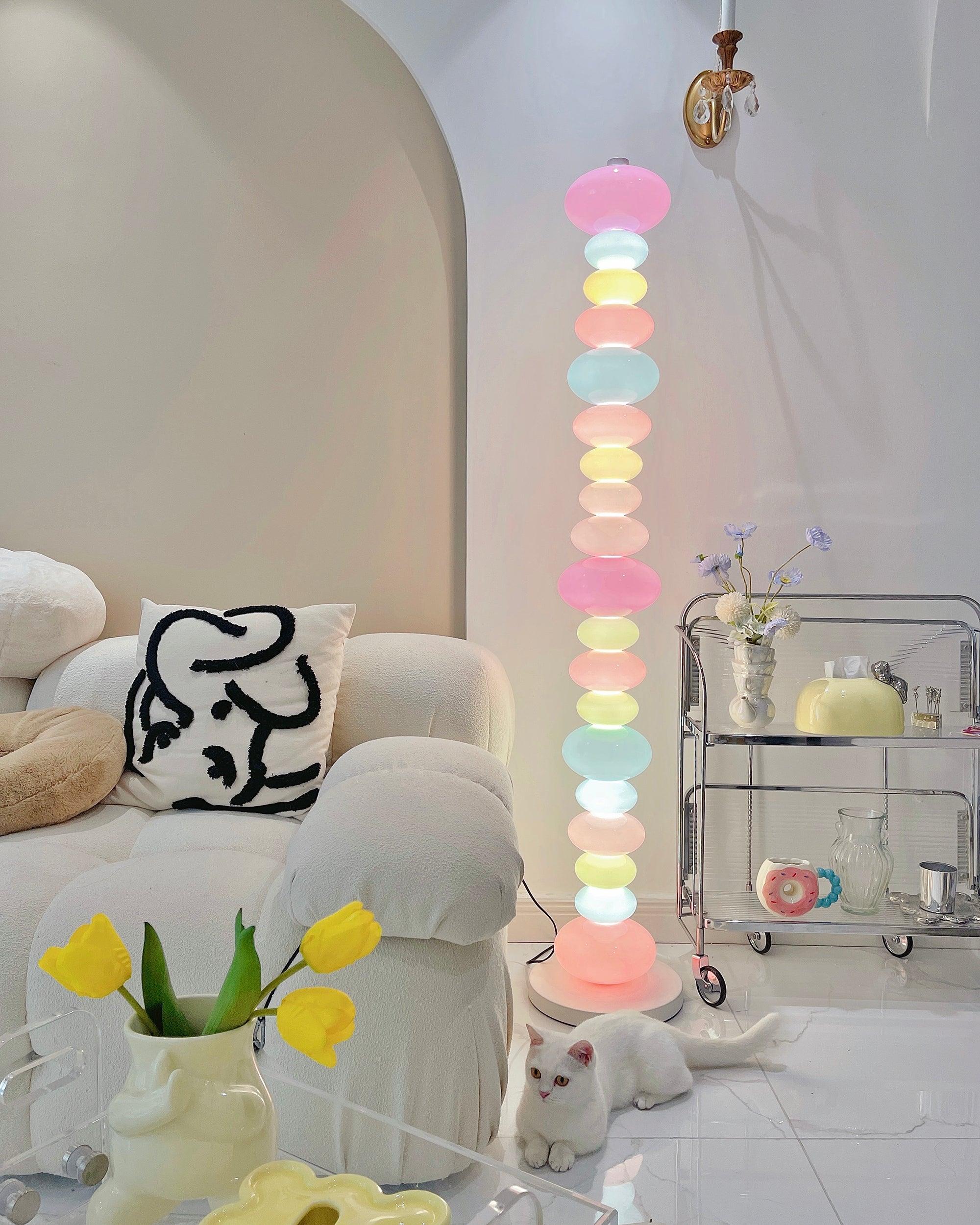 Modern LED Candy Floor Lamp for Living Room - Adjustable Brightness, Warm White Light, Perfect for Bedroom, Office & Reading Corner