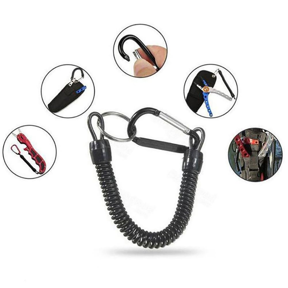 6pc Heavy Duty Fishing Lanyards with Carabiner - for Pliers & Tools Safety