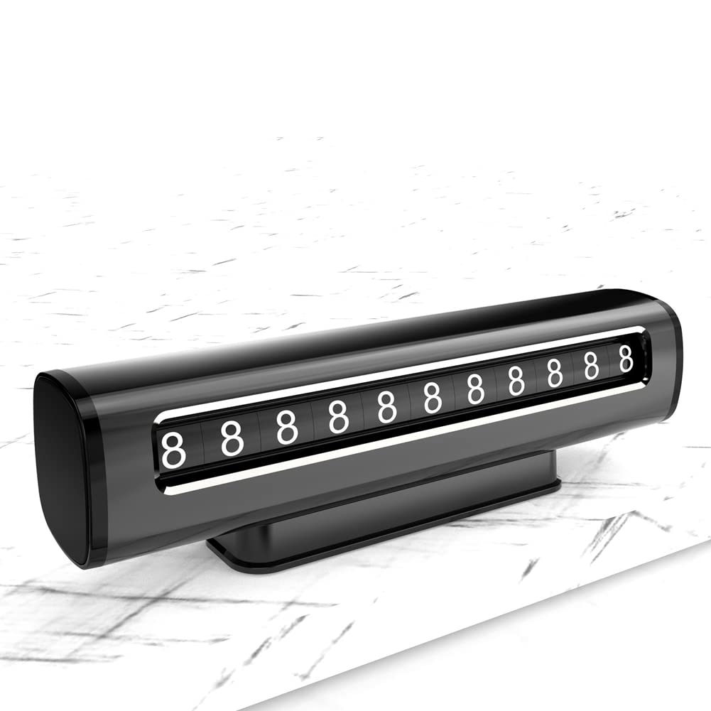 Zcargel Aluminum Alloy Car Temporary Parking Sign - Rolling License Plate Holder with Adhesive Sticker & Phone Number Display for Street Parking, Driveways & Visitor Parking