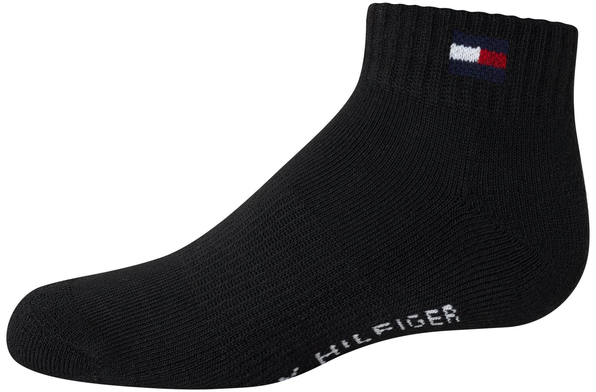 Tommy Hilfiger Boys' Athletic Socks - 6 Pack Performance Cushion Quarter Cut Ankle Socks for Running, Sports & Everyday Wear - Breathable & Comfortable Kids Socks