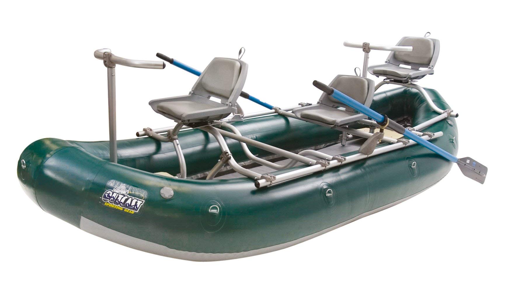 Outcast PAC 1300 Inflatable Pontoon Boat - Lightweight & Portable Fishing Boat for Rivers & Lakes - Includes $200 Gift Card - Perfect for Fly Fishing, Camping & Outdoor Adventures in the Lower 48 US States