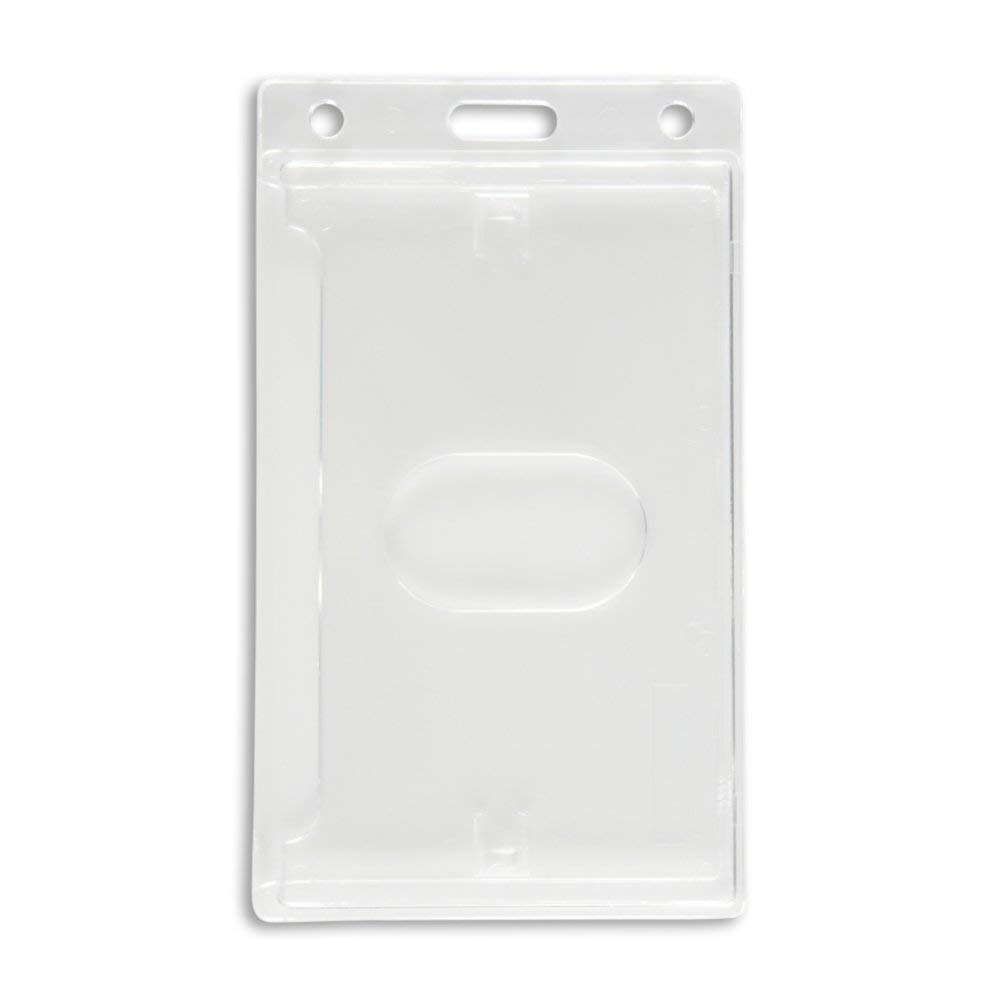 50 Pack Vertical ID Badge Holders - Secure RFID Credit Card Holder with Durable Materials, No Wear & Tear - Perfect for Offices, Schools, Events & Conventions