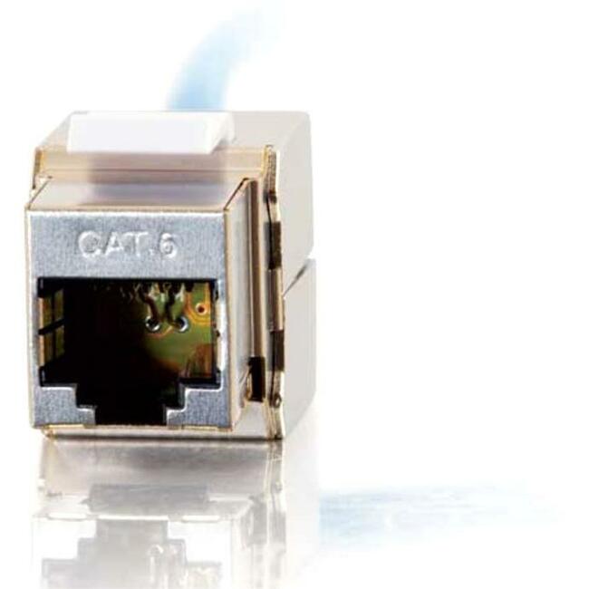 180-Degree Cat6 RJ45 UTP Shielded Keystone Jack - Silver - Ideal for Home & Office Network Installations
