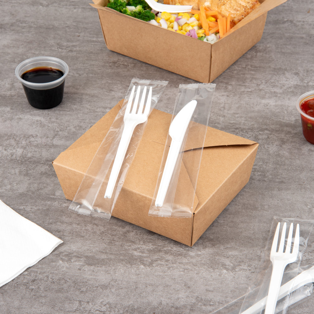 Eco-Friendly Compostable White CPLA Plastic Forks - 50 Count, Heat Resistant, Biodegradable Cutlery for Parties, Picnics & Catering Events