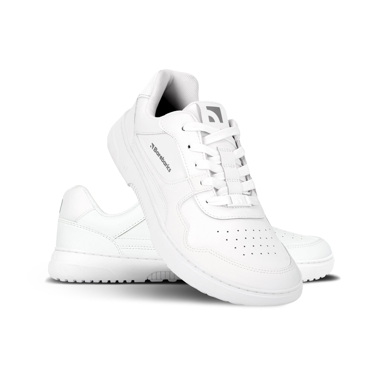 Barefoot Sneakers Barebarics Zing - All White Leather Minimalist Shoes for Men & Women | New 2025 Model | Perfect for Running, Gym & Everyday Comfort