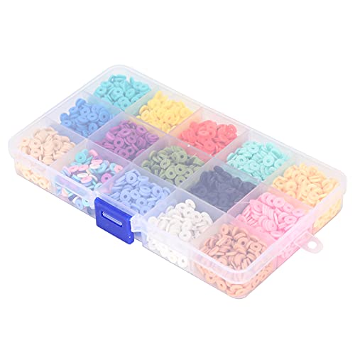 240PCS Flat Beads for Jewelry Making - 14 Color Assorted DIY Beads for Necklaces, Bracelets, Earrings & Keychains | Perfect for Handmade Gifts, Craft Projects & Fashion Accessories