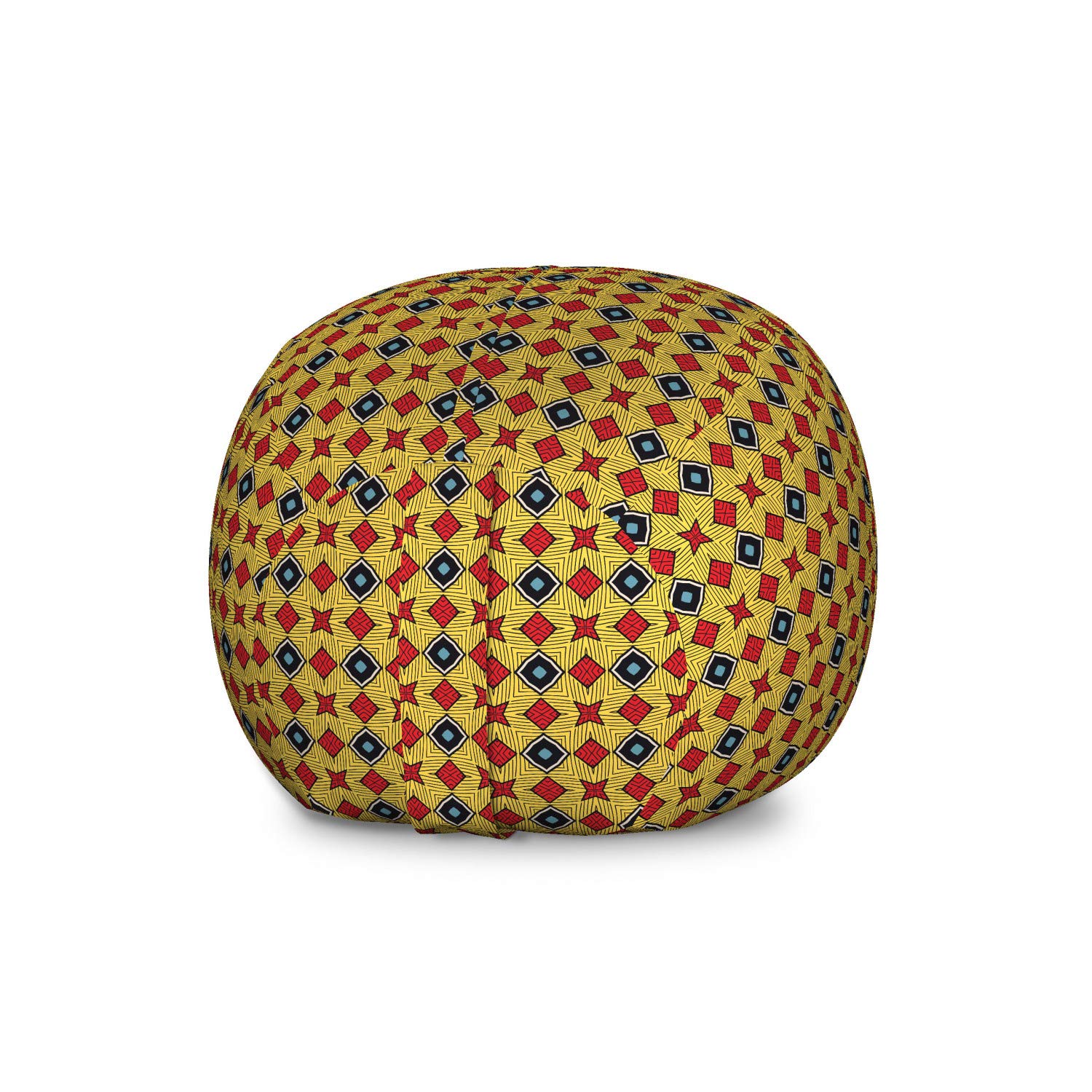 Ambesonne Abstract Geometric Toy Storage Bag Chair - Large Washable Stuffed Animal Organizer with Retro Streaks & Details - Perfect for Kids' Room, Playroom & Nursery Organization (Multicolor)