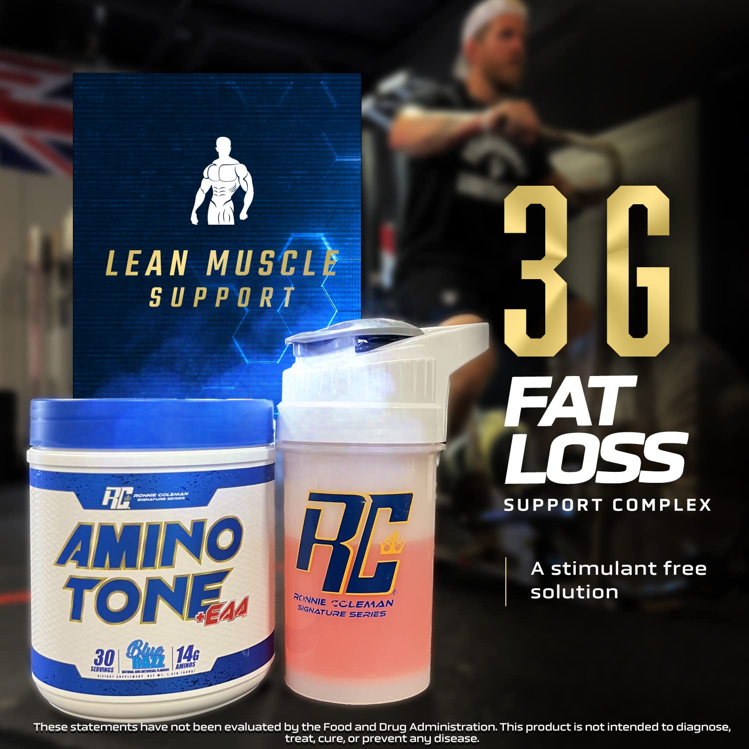 Ronnie Coleman Signature Series Amino-Tone EAAs Powder with BCAAs - Essential Amino Acids for Muscle Recovery & Hydration Post Workout - Sour Apple Flavor, 30 Servings - Ideal for Gym, Fitness & Athletic Performance