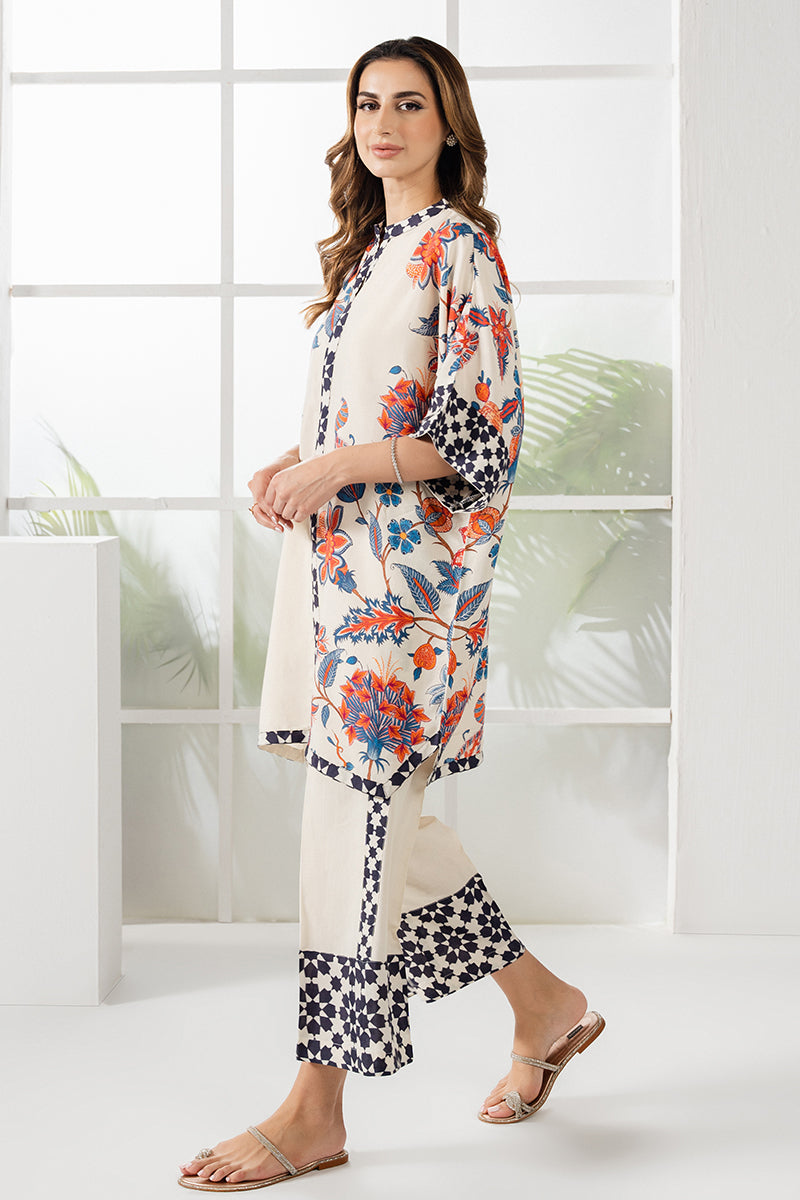 Stylish Ivory Garnet 2-Piece Outfit Set (Shirt & Trousers) for Women - Perfect for Office Wear, Casual Outings & Special Occasions