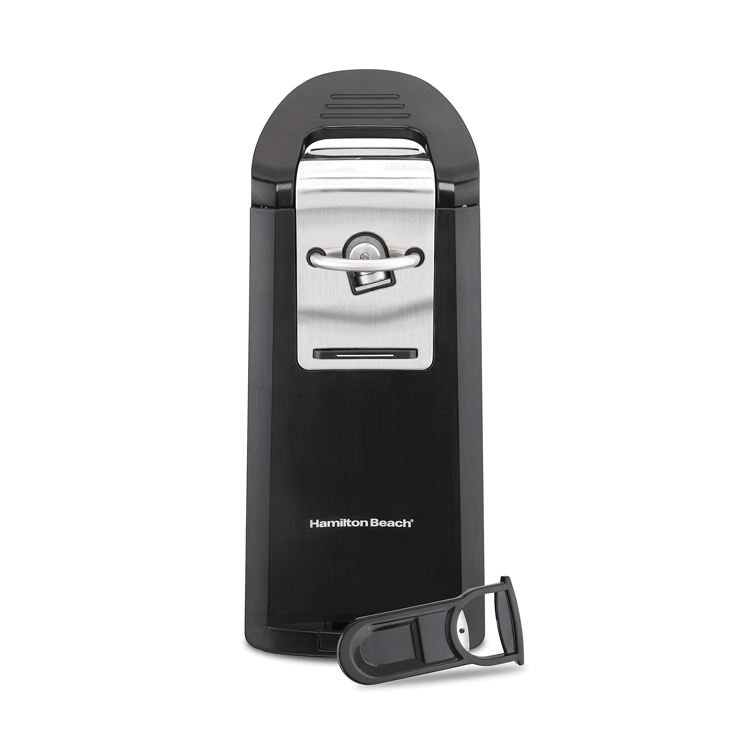 Hamilton Beach Smooth Touch Electric Automatic Can Opener - Effortless Push Down Lever for All Standard & Pop-Top Cans - Extra Tall Design with Bottle Opener & Built-In Knife Sharpener - Black - Perfect for Kitchen, Camping & Emergency Preparedness