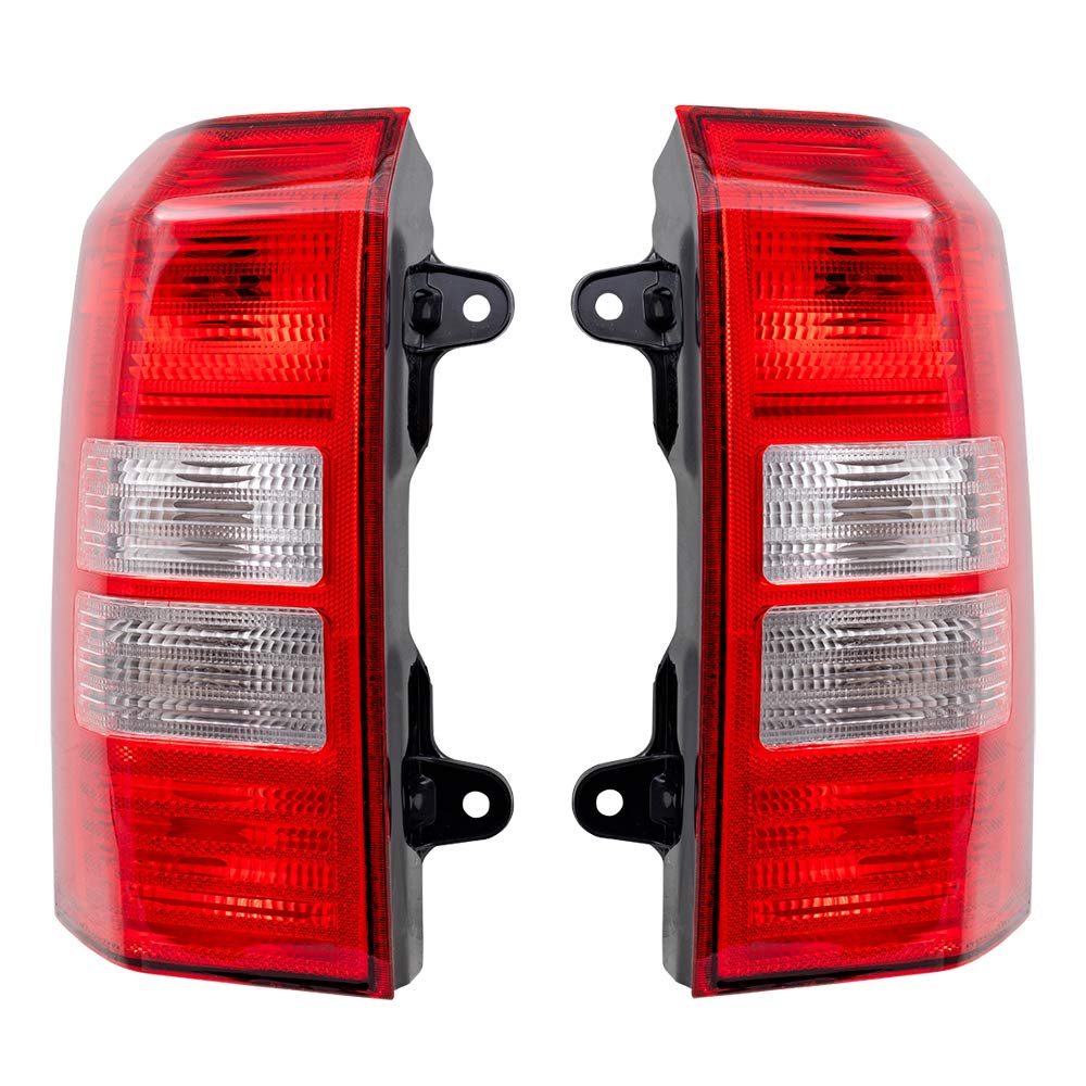Brock Replacement Tail Light Set - Driver & Passenger Side Compatible with 2008-2017 Jeep Patriot (Part #5160365AG & 5160364AG) - Perfect for Night Driving & Vehicle Safety Upgrades