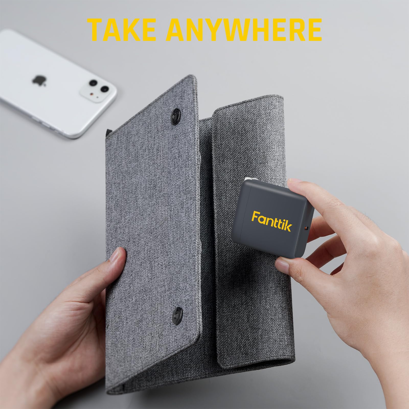 Fanttik PD 65W Fast Charger with USB-C Port - High Speed Charging for T8 APEX Jump Starter, Laptops, Phones & Tablets - Perfect for Travel, Home & Office Use
