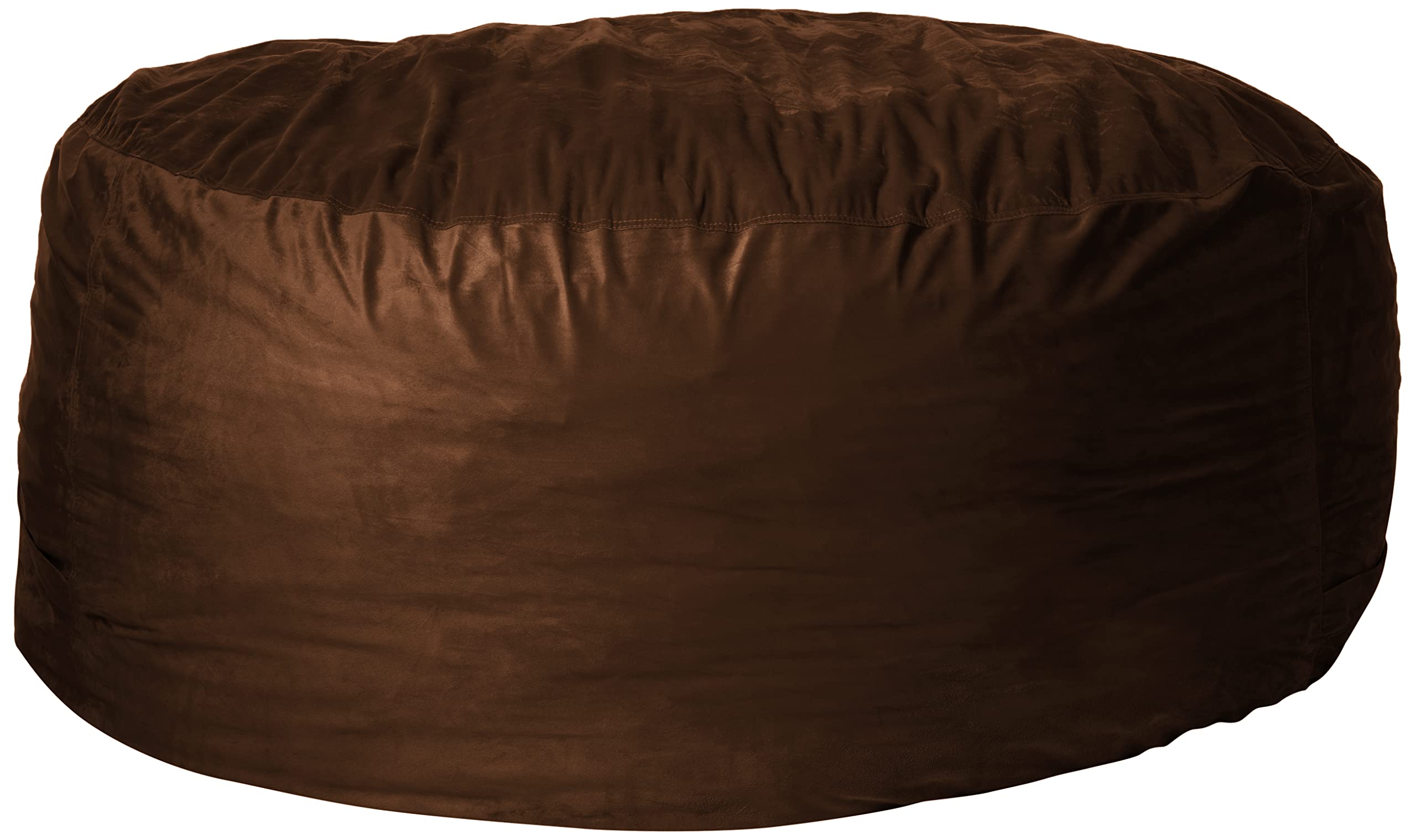 6-Ft Sofa Sack Bean Bag Chair Cover Only - Fluffy Round/Oval Replacement for Adults & Kids (No Filling) | Comfy Lazy Sofa Cover for Reading Chairs, Floor Seating & Game Rooms - Chocolate