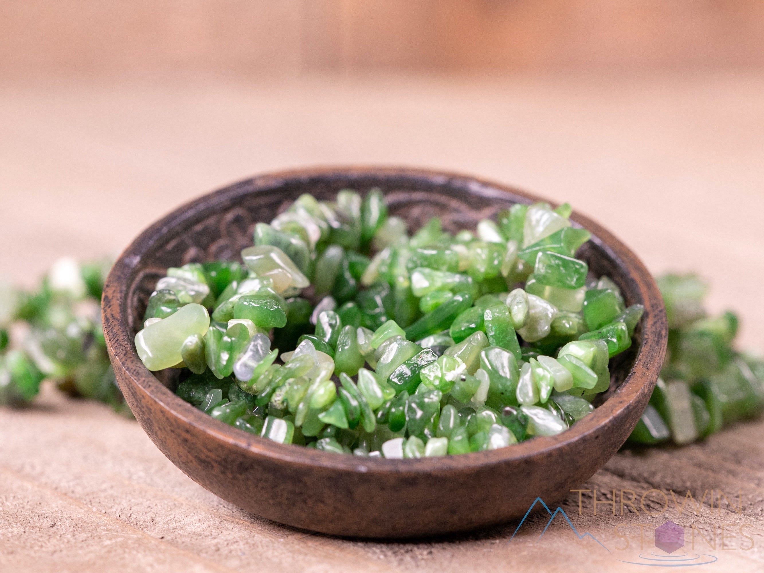 Natural Nephrite Jade Beaded Bracelet - Handmade Healing Crystal Chip Beads Bracelet for Women, E1768 | Spiritual Healing, Meditation, Energy Balancing & Fashion Accessory