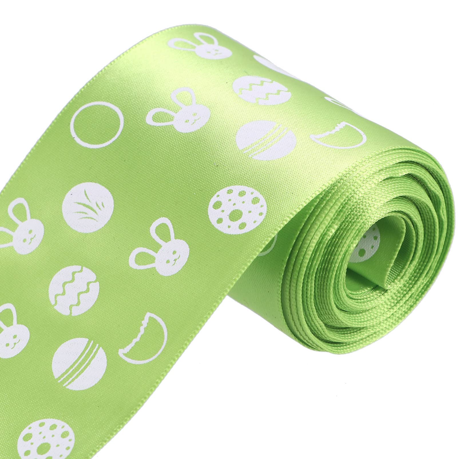 ABOOFAN 1 Roll Easter Wired Ribbon - Decorative Craft Ribbon for Easter Egg Bunny, DIY Gift Wrapping, Wedding & Floral Decorations - Perfect for Easter Day Presents, Party Crafts, and Home Decor