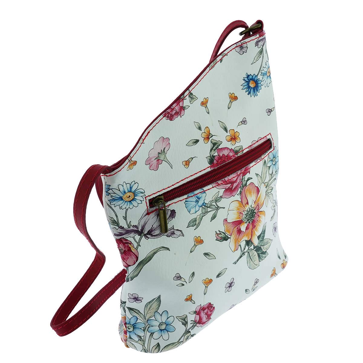 Italian Embossed Genuine Leather Flower Pattern Crossbody Shoulder Bag for Women - Elegant Handbag for Work, Travel and Everyday Use