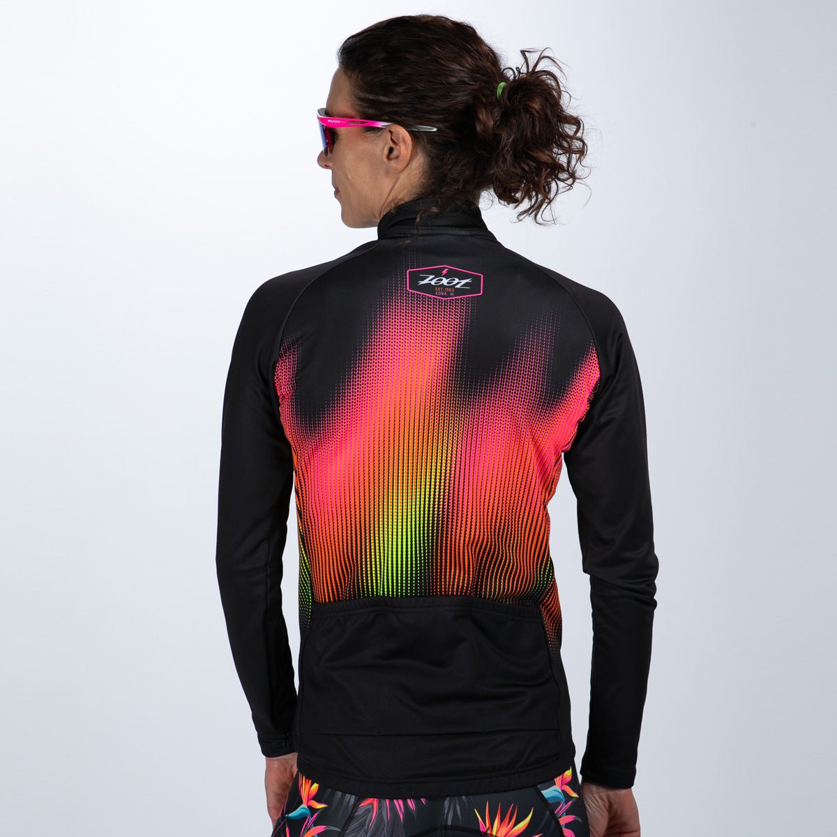 Women's Limited Edition Cycling Thermal Jersey - Tropical Magic Print | Breathable & Moisture-Wicking for Cold Weather Rides | Perfect for Winter Biking, Commuting & Outdoor Sports