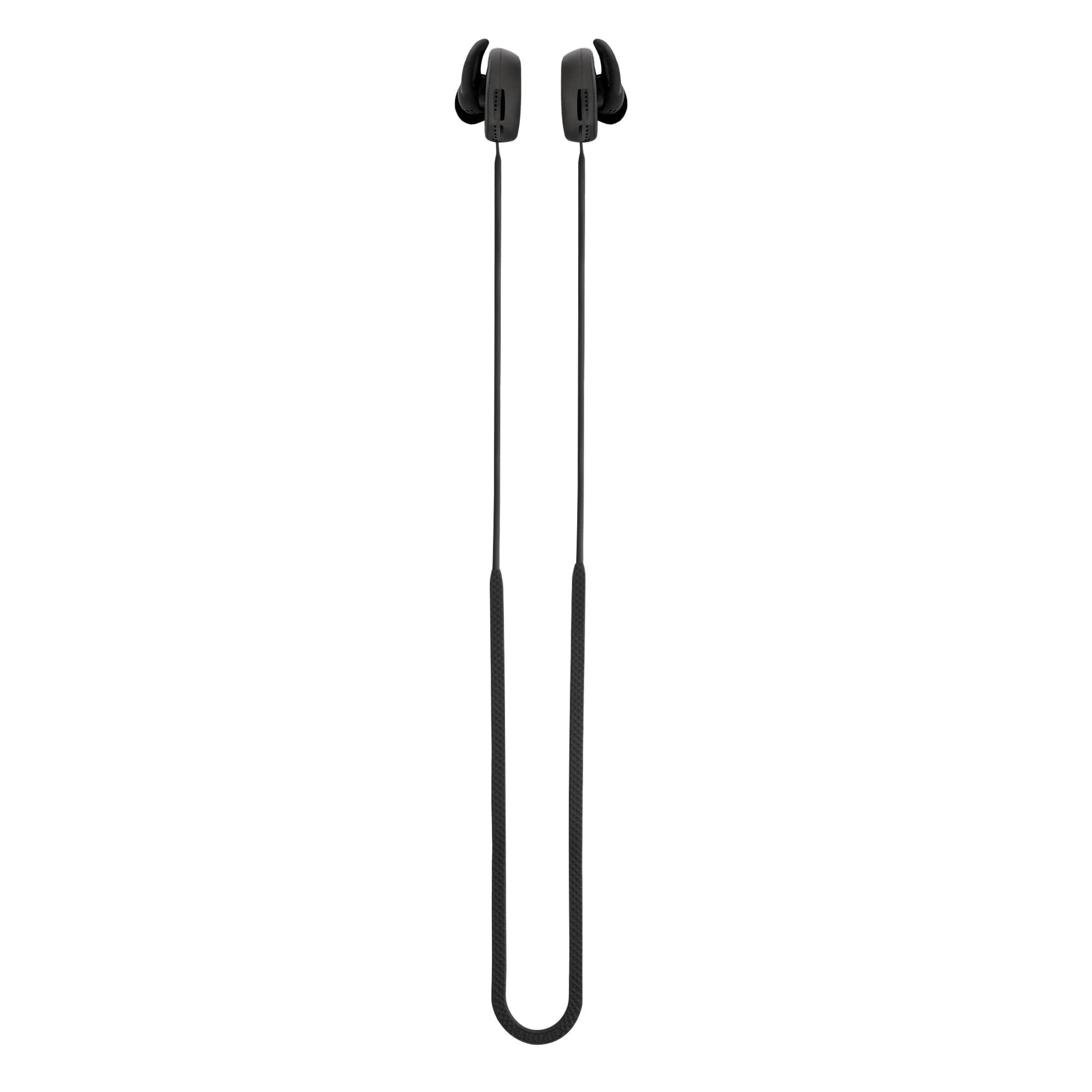 kwmobile Silicone Cord Holder Strap for Bose QuietComfort Earbuds - Secure Wireless Earphone Accessory - Black - Perfect for Running, Workouts & Travel