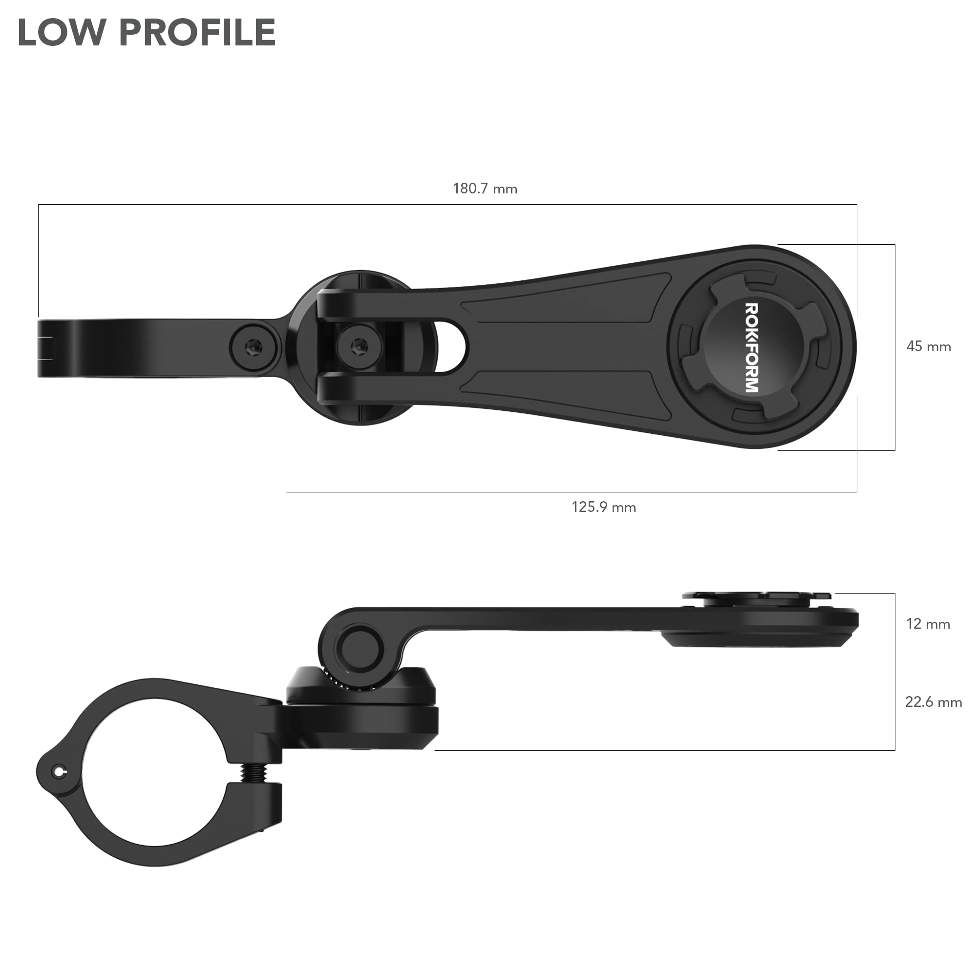 Rokform iPhone 13 Pro Max Crystal Case with Motorcycle Handlebar Phone Mount - Durable Protection & Secure Riding Accessories for Adventure & Commute