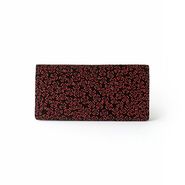 Premium Japanese Deerskin Leather Long Wallet with Urushi Lacquer - Rose & Gray Black | Handcrafted in Japan | Elegant & Durable for Everyday Use, Travel & Gifts