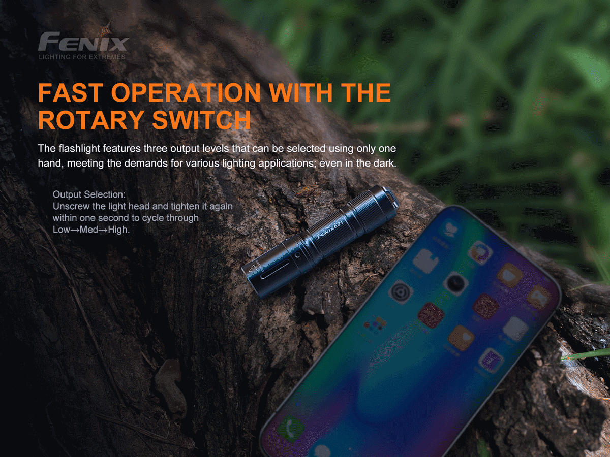 Fenix E01 V2.0 AAA Flashlight - Ultra Bright LED Pocket Light with 3 Modes, Waterproof for Camping, Hiking & Emergency Use