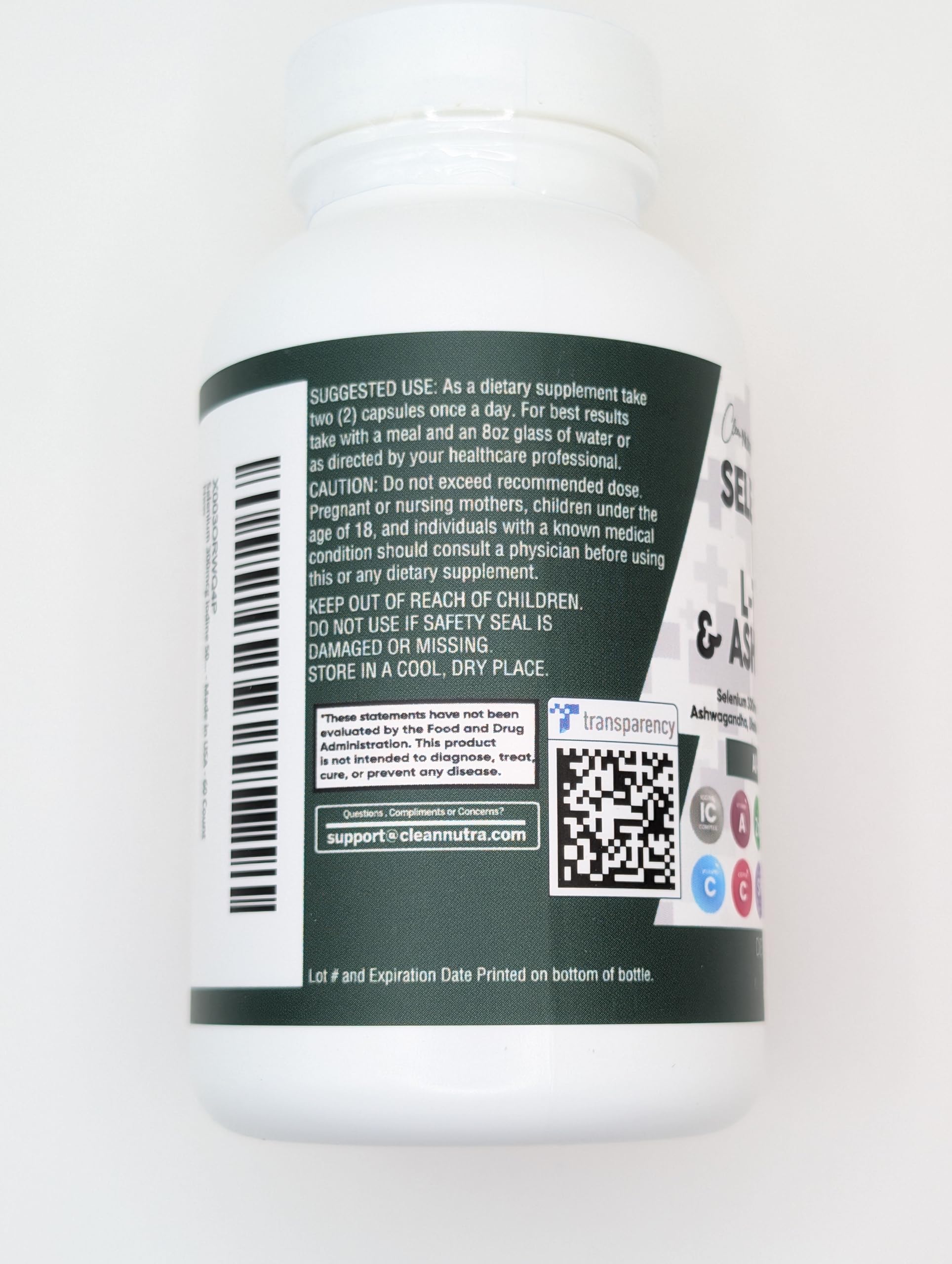 Clean Nutra Selenium 300mcg & Iodine 500mcg Thyroid Support Supplement for Women & Men | L-Tyrosine 500mg, Ashwagandha, Bladderwrack, Turmeric, Kelp, Schisandra & Zinc Capsules - Supports Energy, Metabolism & Immune Health for Active Lifestyles