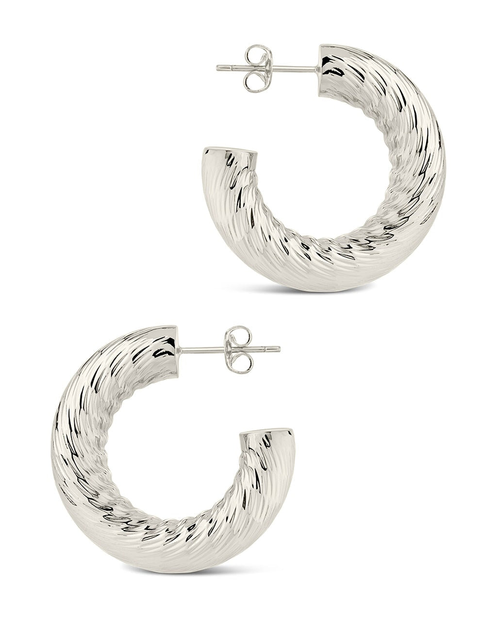 Pepper Textured Tube Hoop Earrings - Trendy Stainless Steel Dangle Earrings for Women | Perfect for Parties, Date Nights & Everyday Wear
