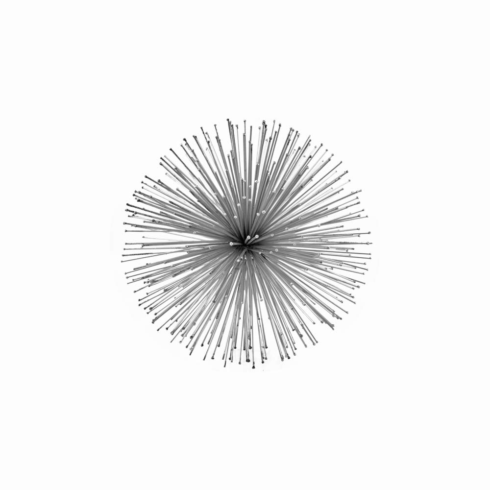 Modern Silver Erizo Spiked Sphere Decor - 8