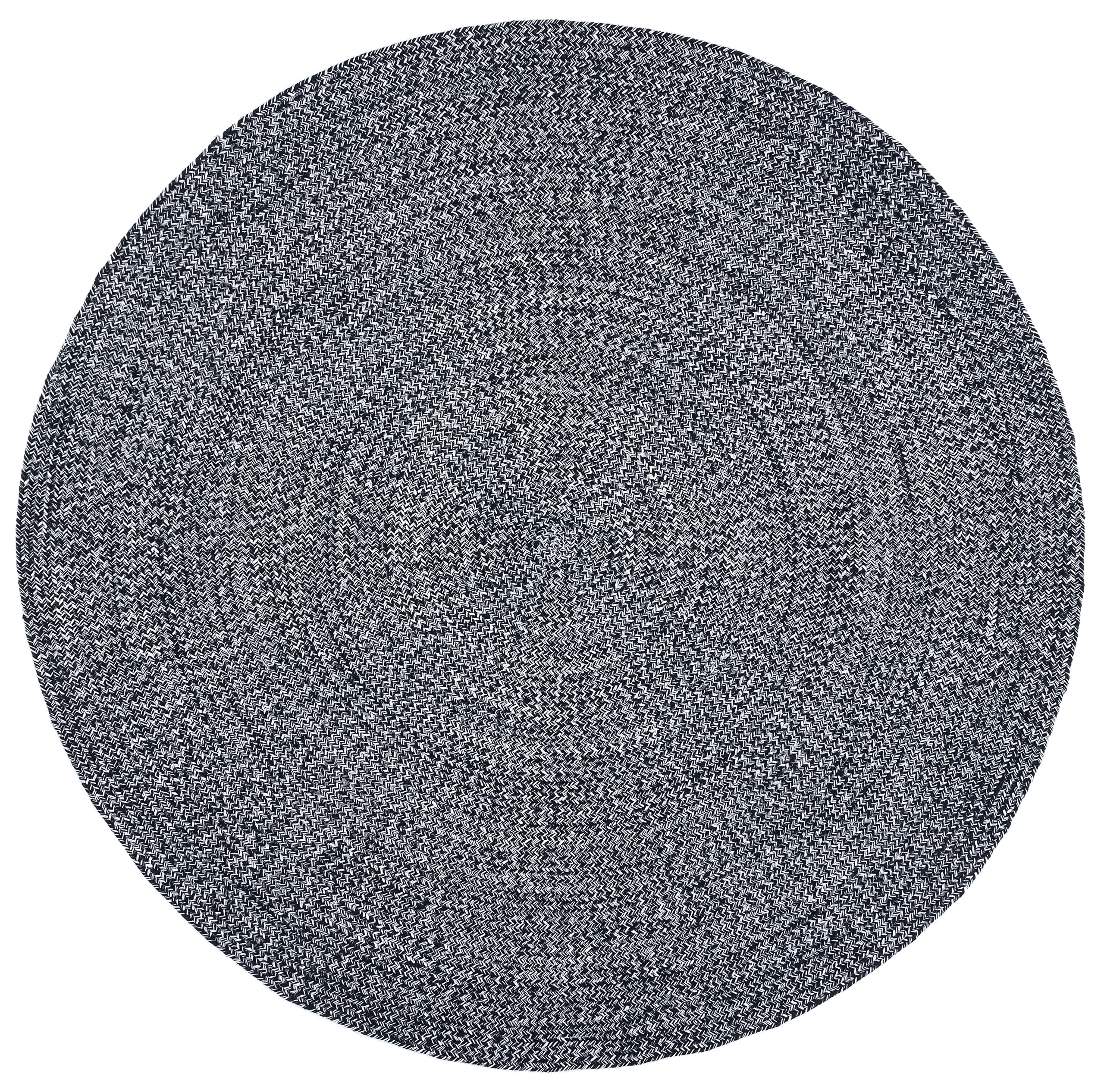 SAFAVIEH Braided Collection 6-Foot Round Black BRD351Z Flatweave Cotton Area Rug - Perfect for Living Room, Bedroom, or Office Decor