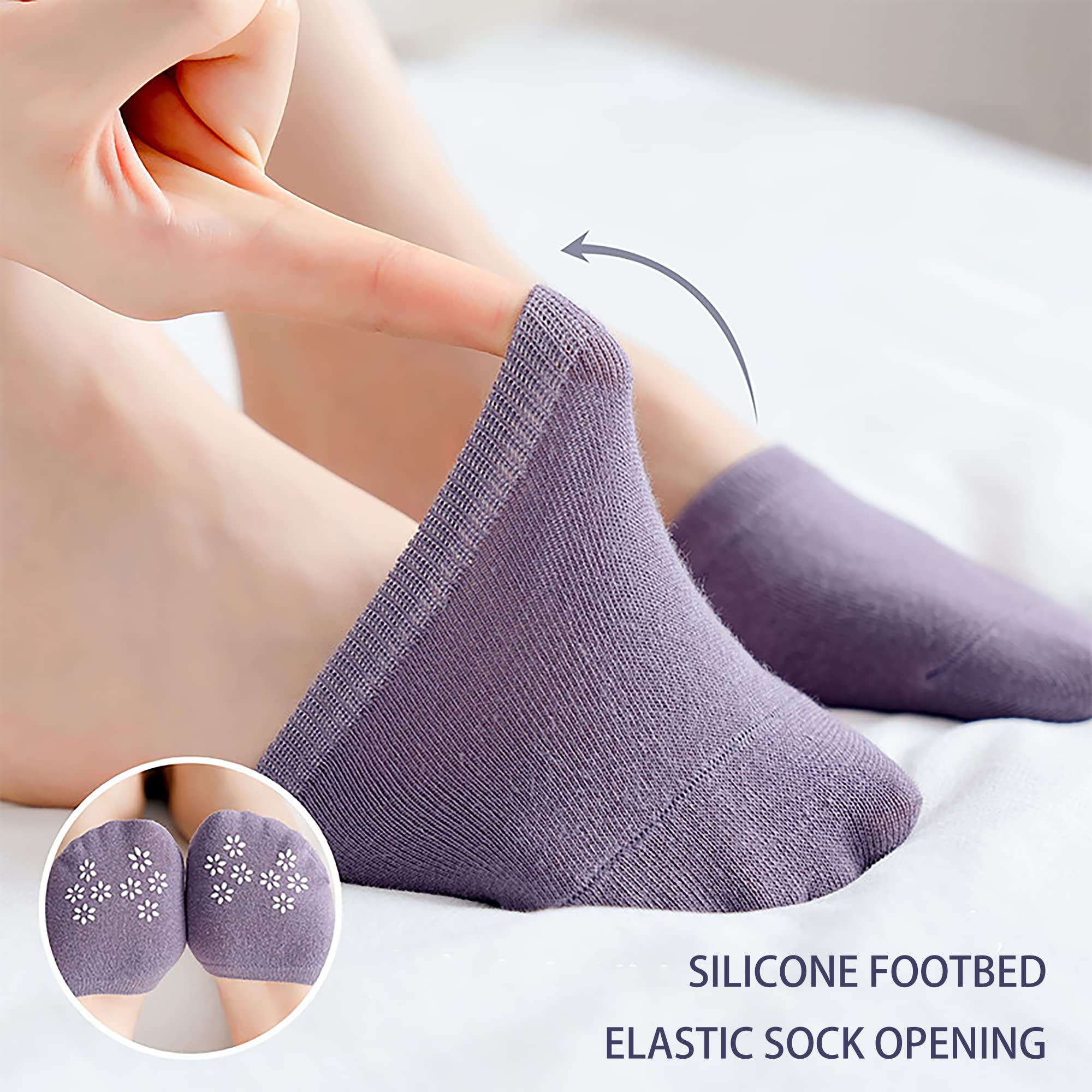 6 Pairs Invisible Toe Socks for Women - Non-Slip Half Socks for Shoes & Sandals