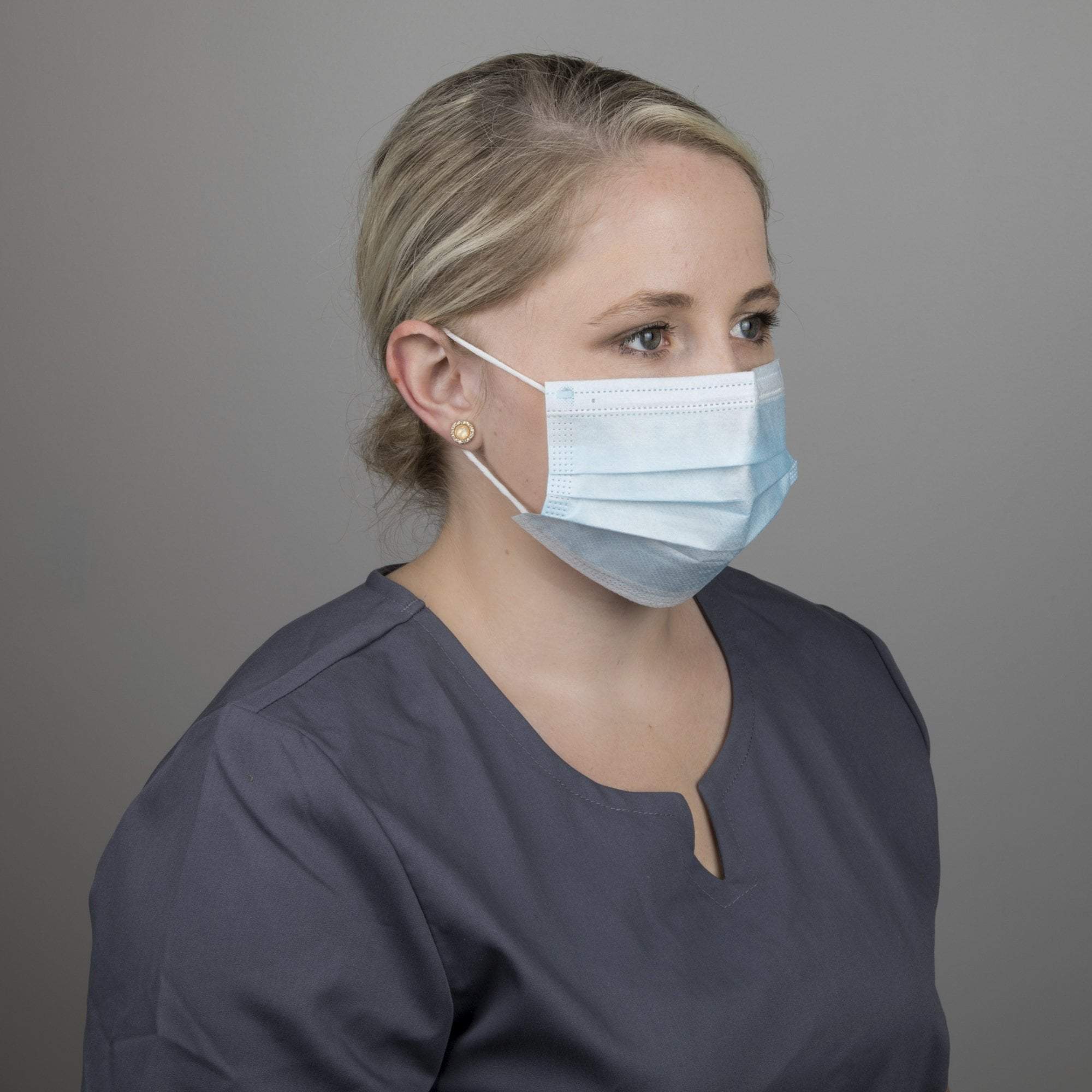 3-Ply Disposable Face Masks, Blue, 50 Count - Breathable & Comfortable for Daily Use, Work, Travel & Public Safety Protection