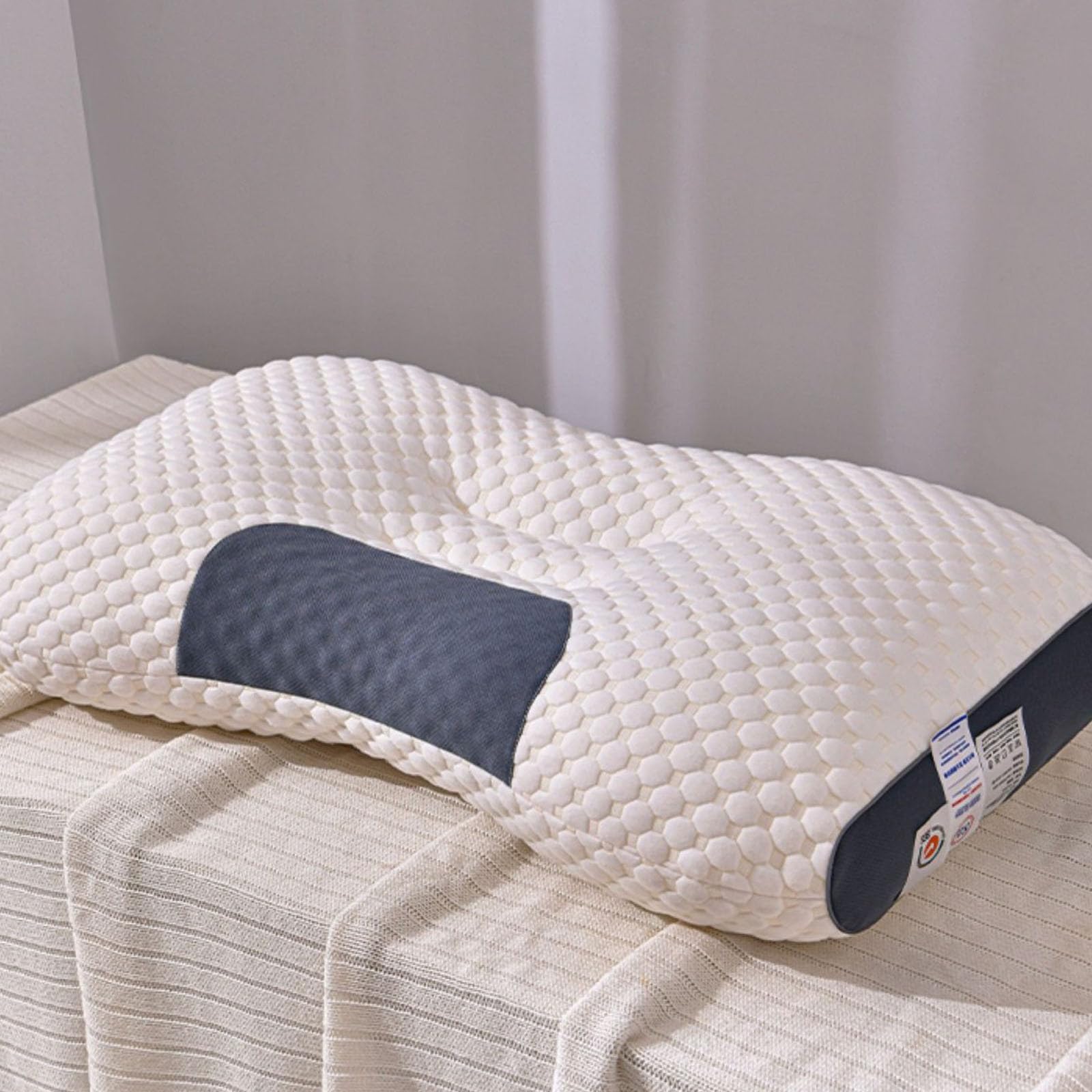 Ergonomic Cervical Pillow for Neck Pain Relief - Orthopedic Neck Support Pillow for Side, Back & Stomach Sleepers - Improves Sleep Quality & Reduces Shoulder Pain - Perfect for Home, Office & Travel Use