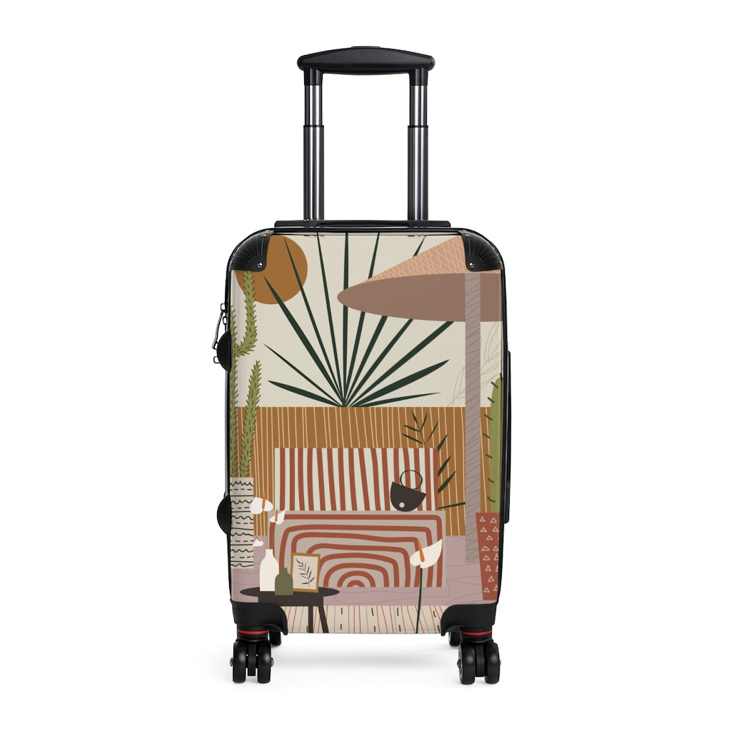 Modern Cabin Suitcase with Stylish Patio Print - Perfect for Travel, Vacation & Outdoor Adventures