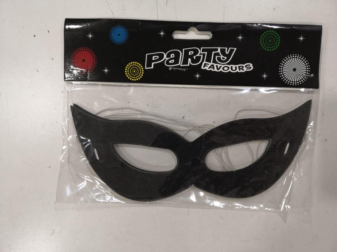 Black Paper Masquerade Eye Mask - 6 Pack for Halloween Party, Costume Accessories & Sleep Mask