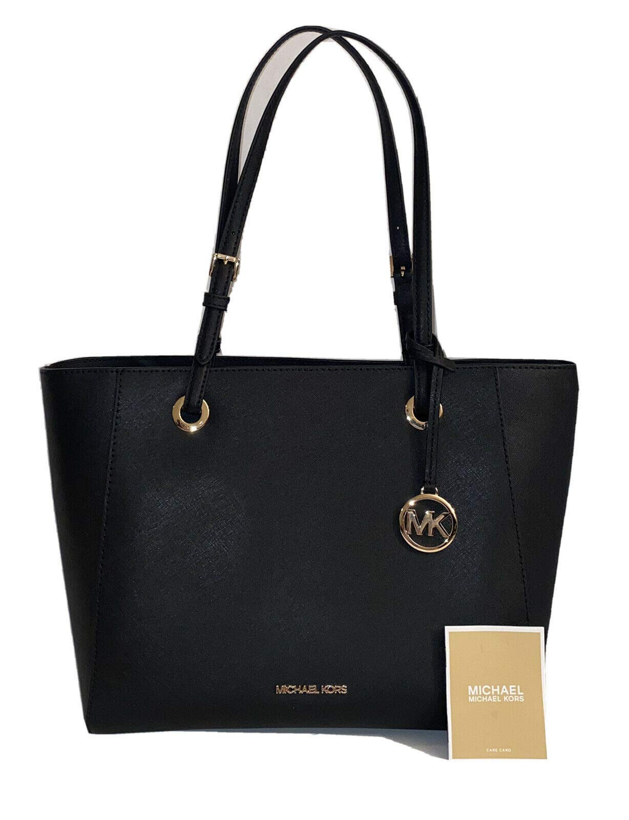 Michael Kors Walsh Medium Multifunction Saffiano Leather Tote Bag for Women - Black | Stylish Work Bag, Travel & Everyday Purse for Office, Commute & Shopping
