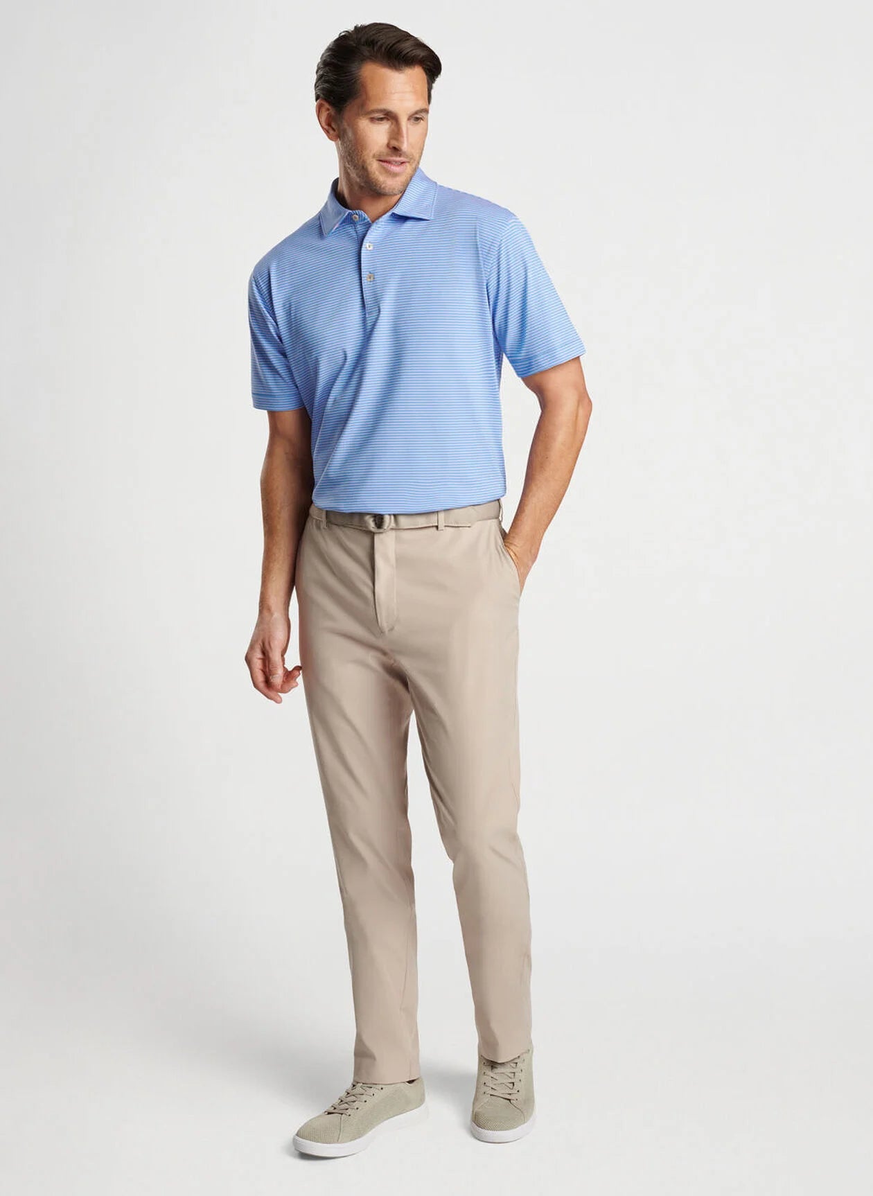 Peter Millar Men's Performance Mesh Short Sleeve Polo Shirt - Breathable, Moisture-Wicking Golf & Casual Wear for Summer