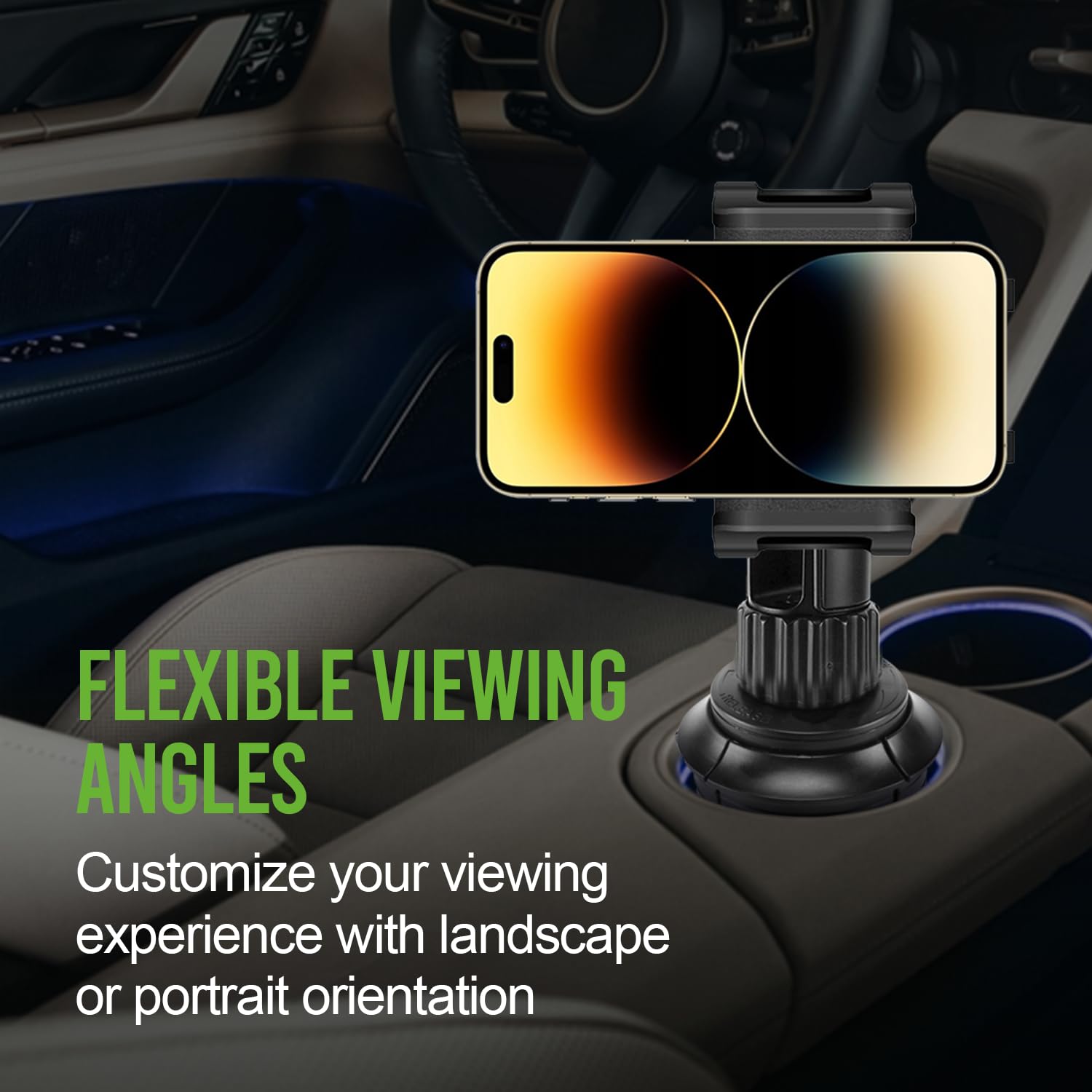 Universal Adjustable Car Cup Holder Phone Mount - Compatible with iPhone, Samsung, Moto & Google Pixel - Perfect for Hands-Free Navigation & Safe Driving
