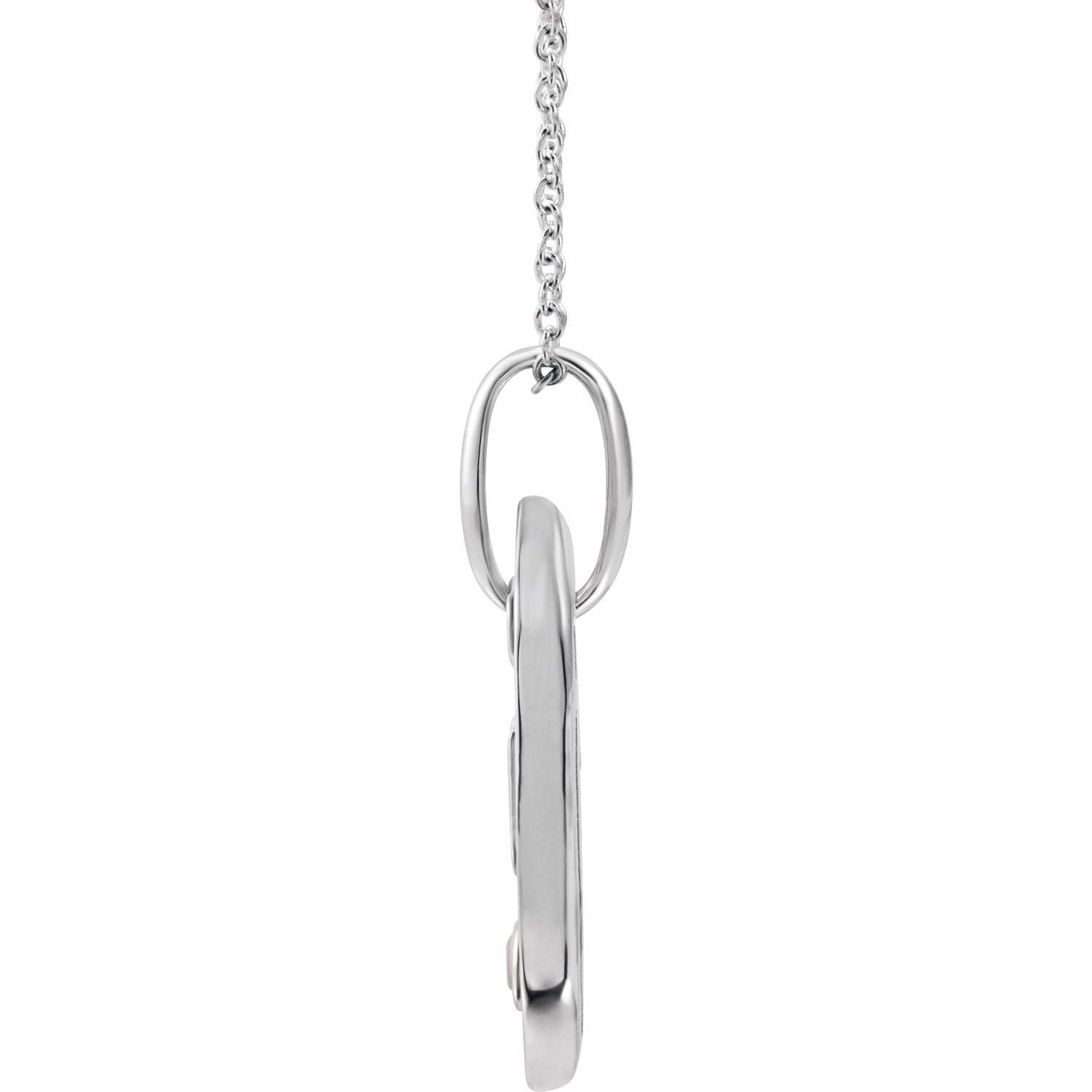 14K Gold 0.05 CT Natural Diamond Initial 