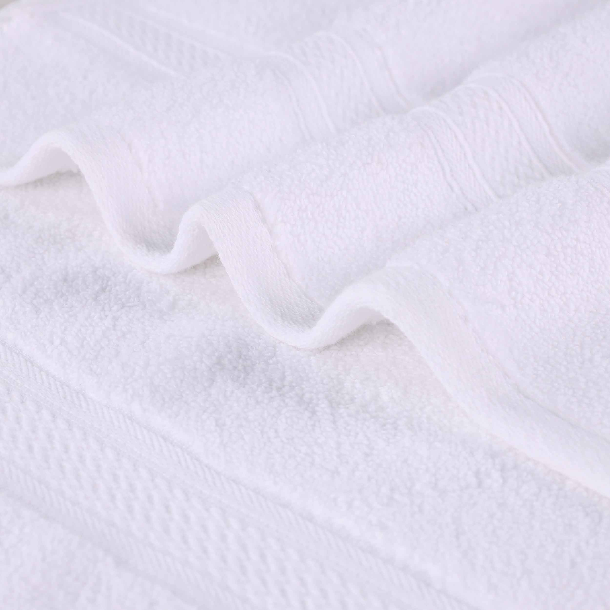 Premium 12-Piece Zero Twist Cotton Towel Set - Solid & Jacquard Chevron Design for Bath, Spa, and Luxury Home Decor