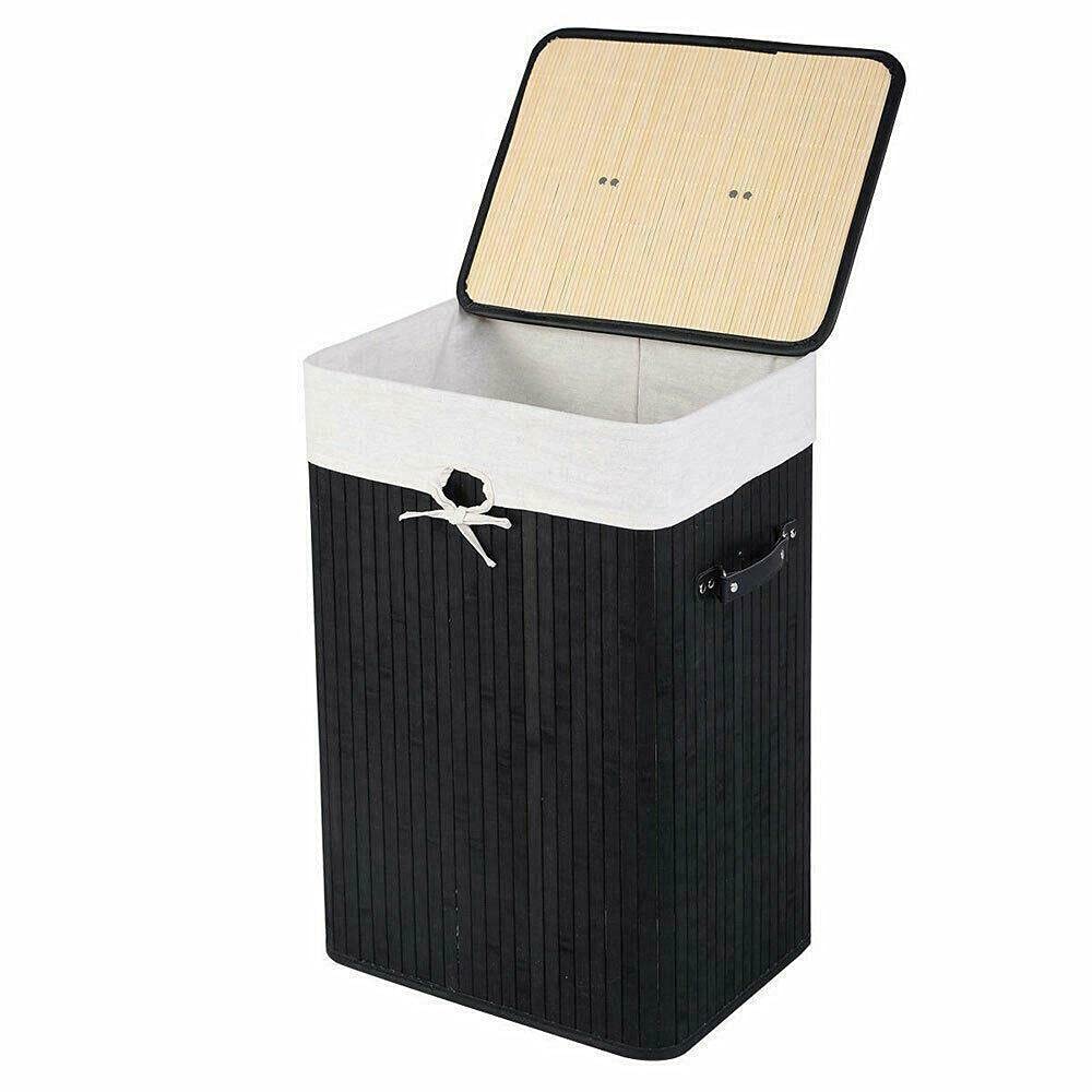 **Eco-Friendly Bamboo Laundry Hamper Basket with Wicker Design - Foldable Clothes Storage Organizer for Bedroom, Bathroom & Laundry Room - Perfect for Home Organization & Space Saving**